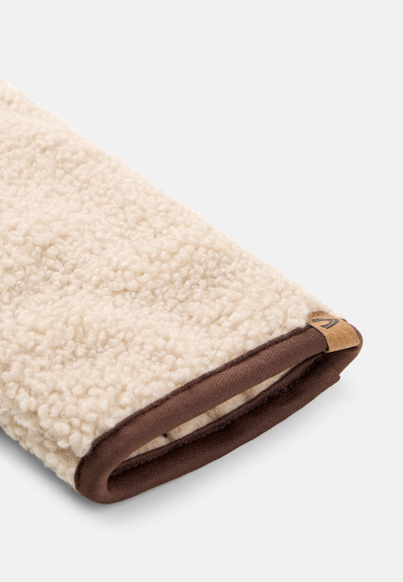 Damen Teddy-Handschuhe mit Fleecefutter Hafer frontal oben