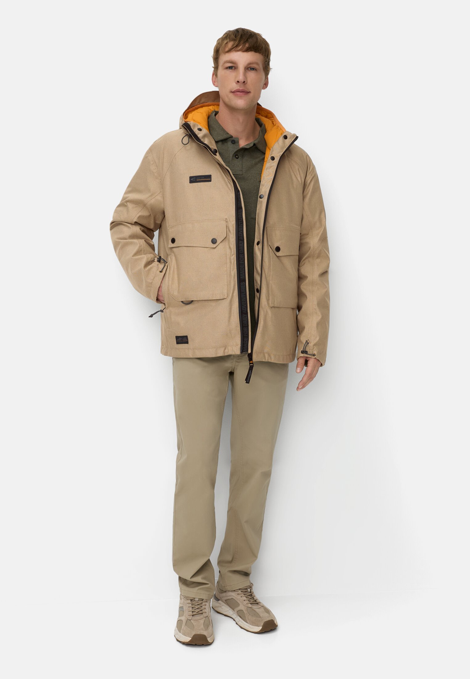 Herren teXXXactive® Jacke mit 2-in-1-Funktion Beige getragen vorne Ganzkörper