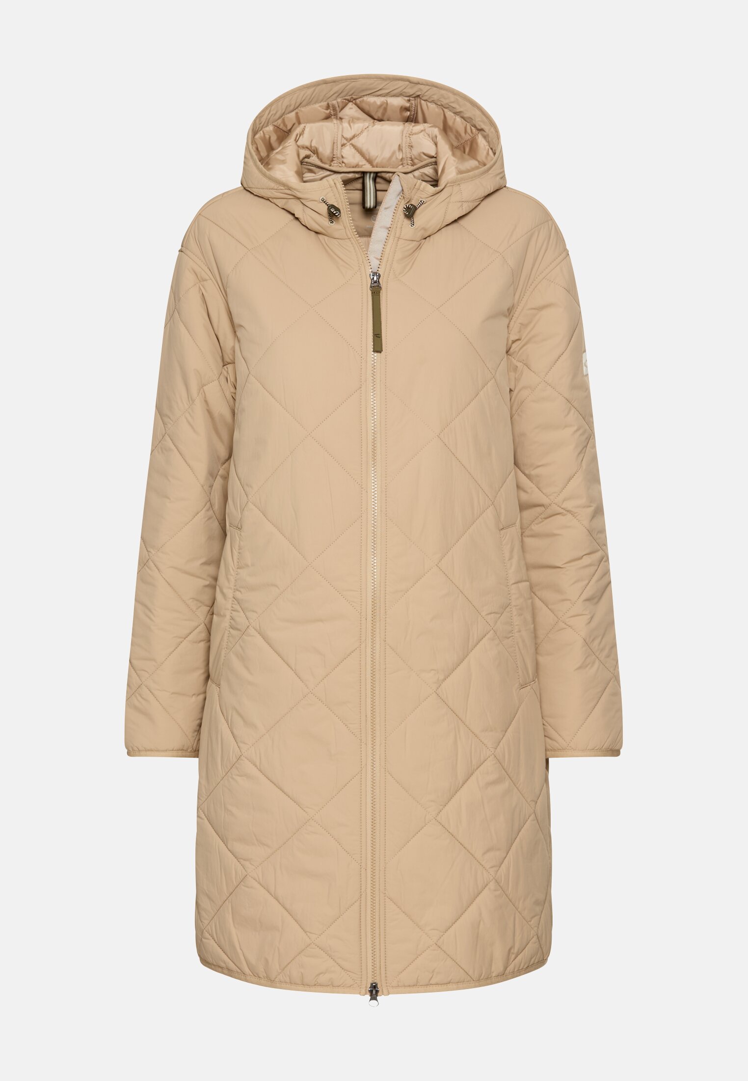 Women Water-repellent parka with two-way zip Cashmere frontal front