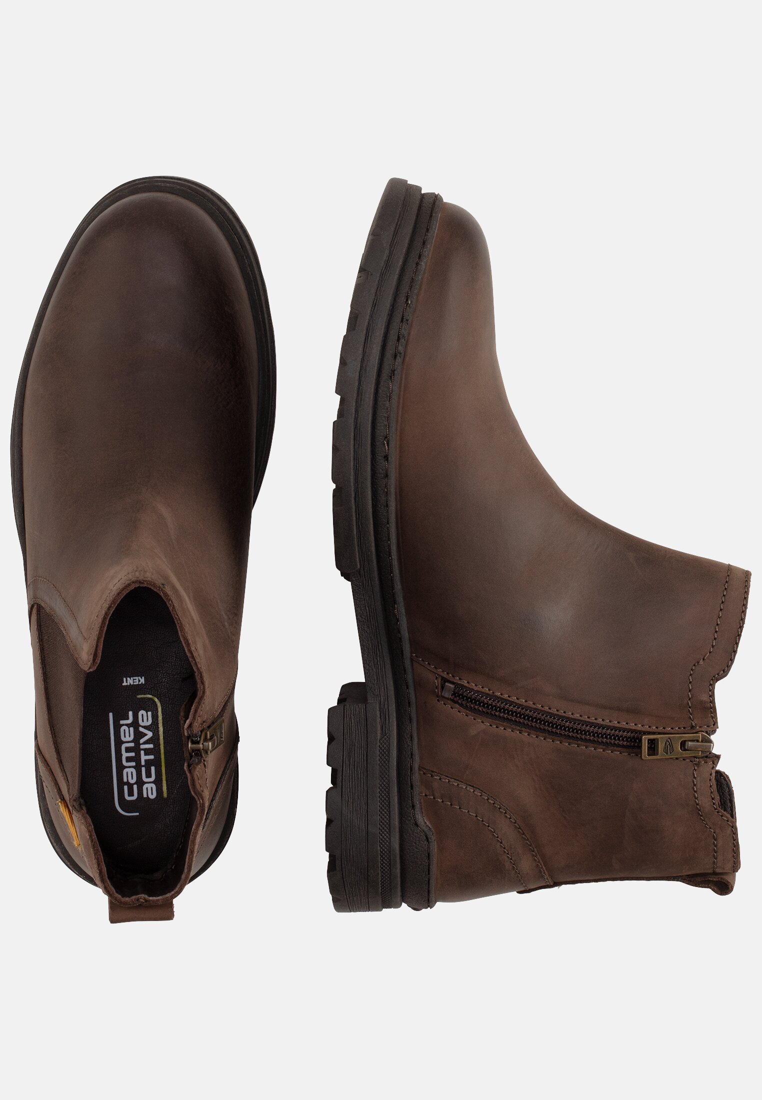 MI_CAKT004-0400-320_1G-00 Herren Chelsea Boot aus Rindsleder Braun frontal oben