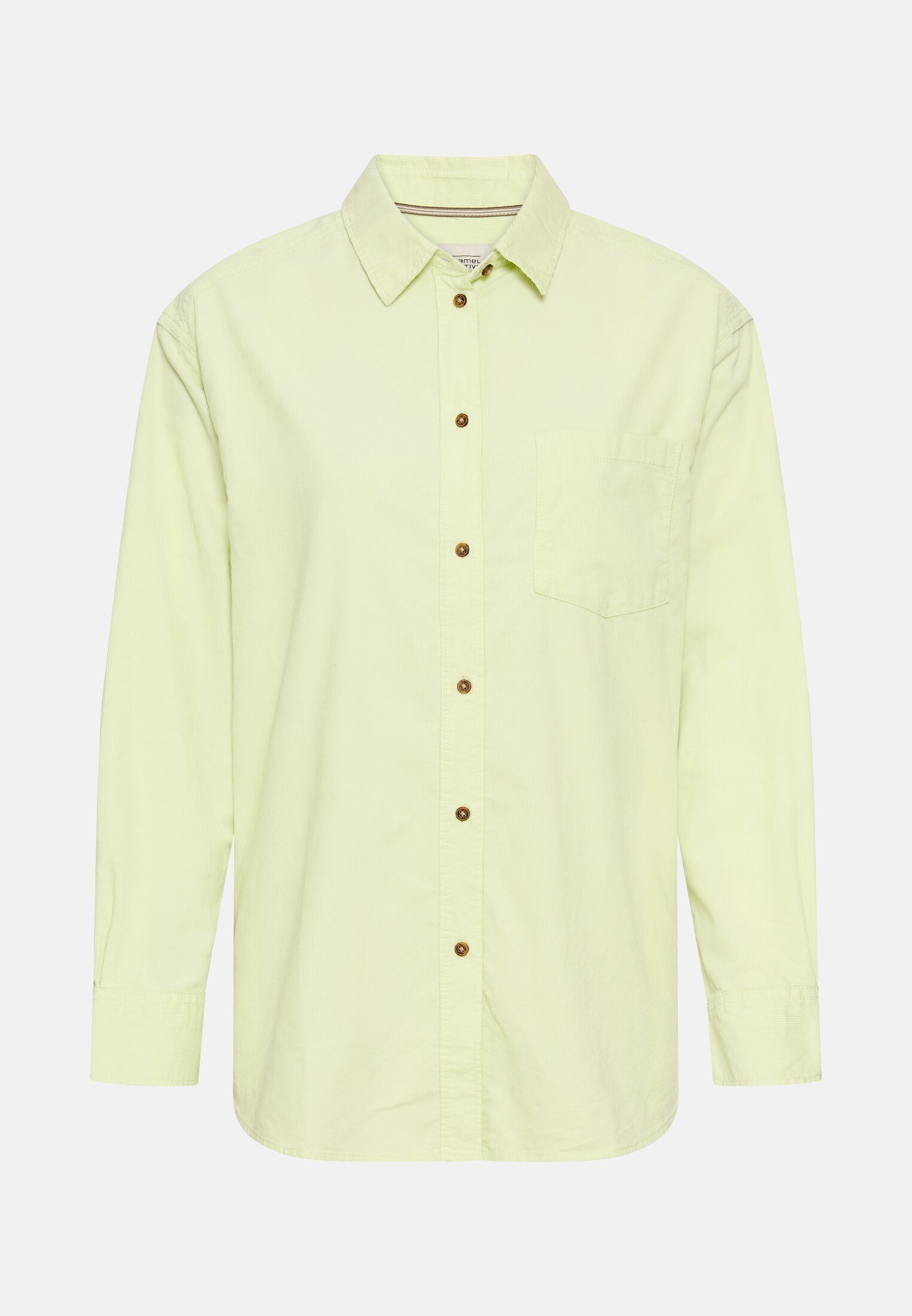 Damen Bluse mit Brusttasche Limettengrün frontal vorn