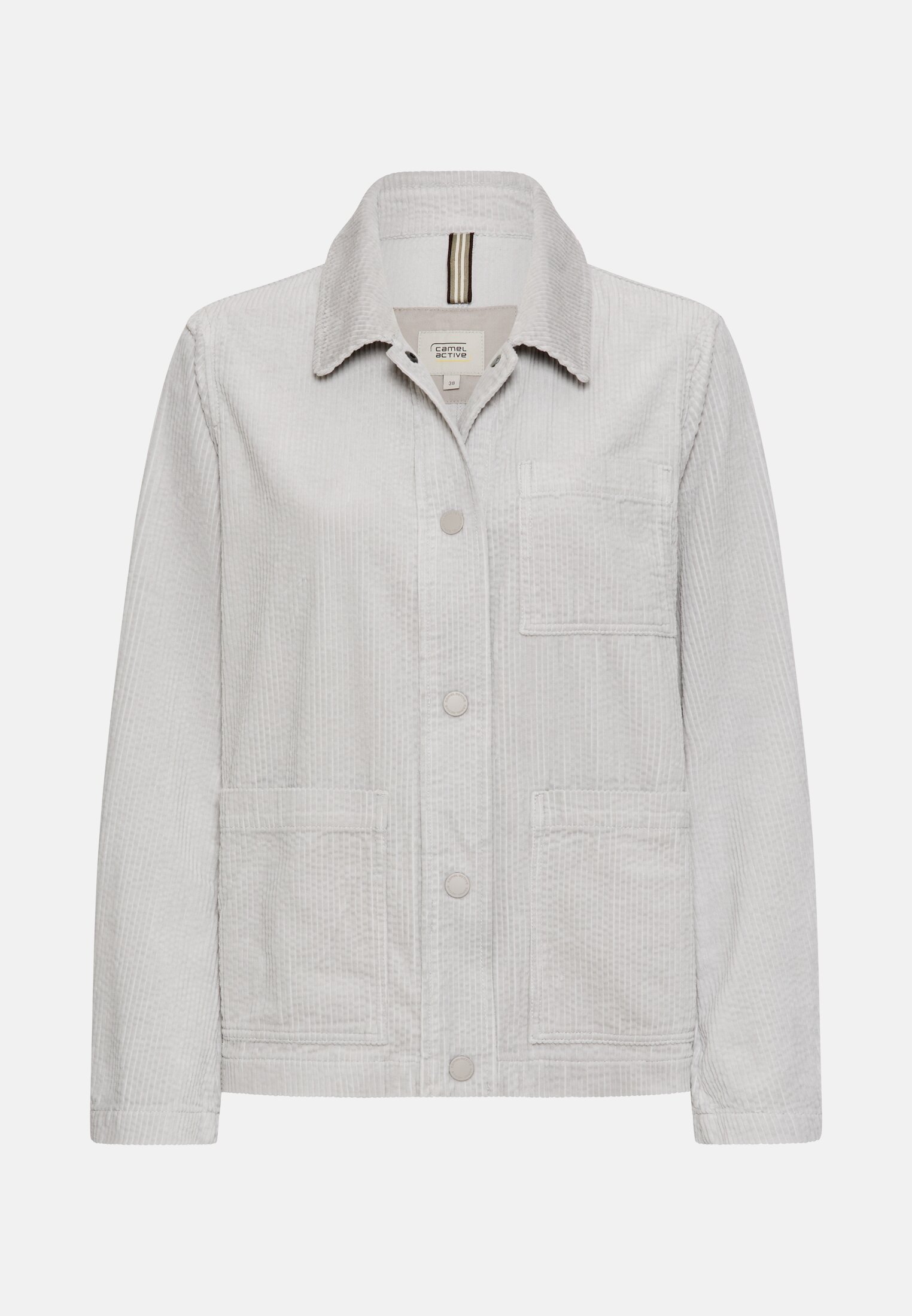Vrouwen Blazer met workwear-details Grijs frontaal voor