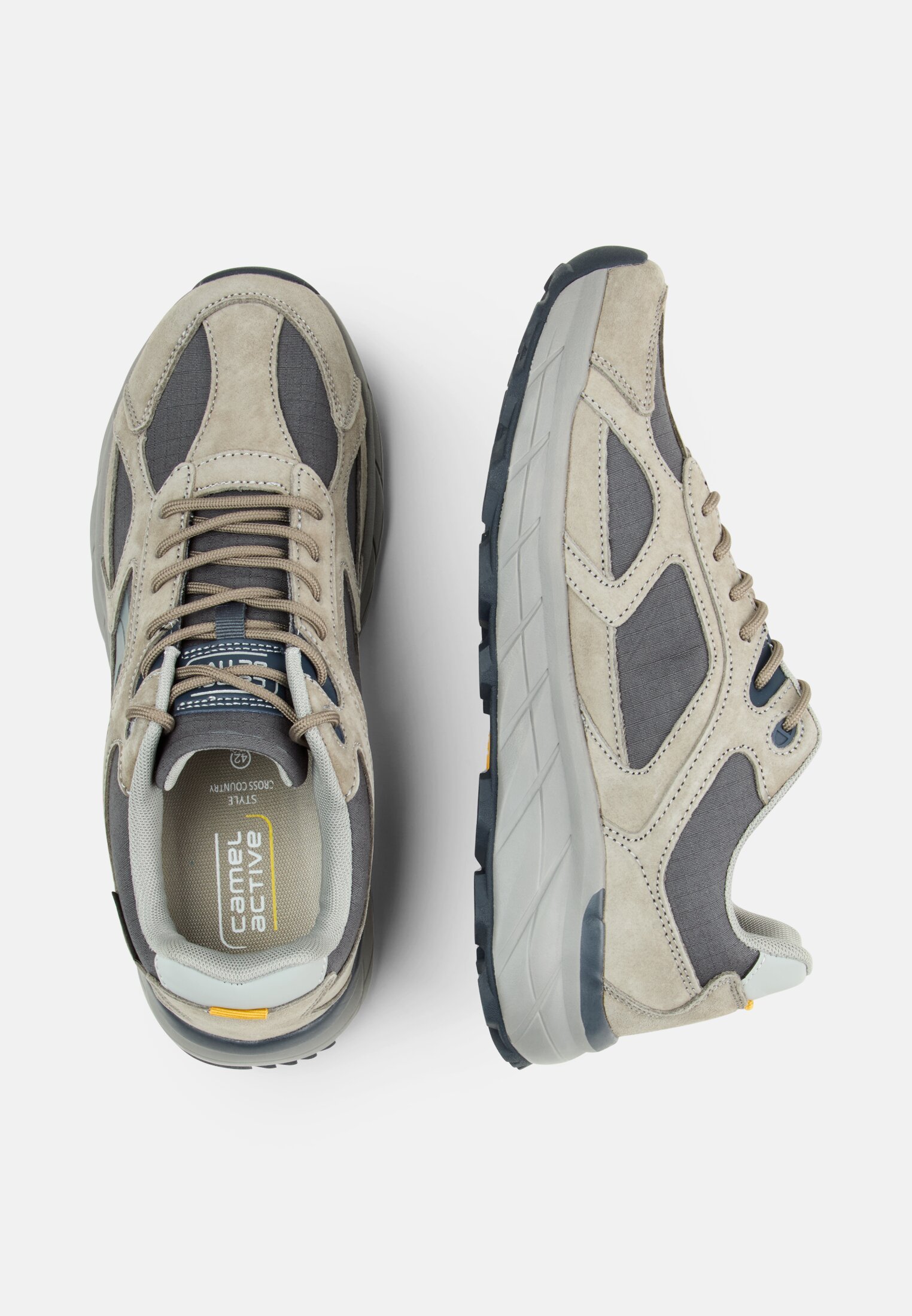 Men Sneakers made of nubuck leather stone-blue frontal top