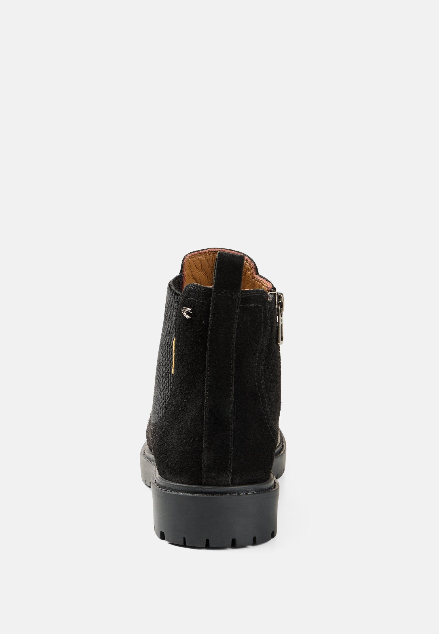Damen Chelsea Boot aus echtem Leder Schwarz vorne nah