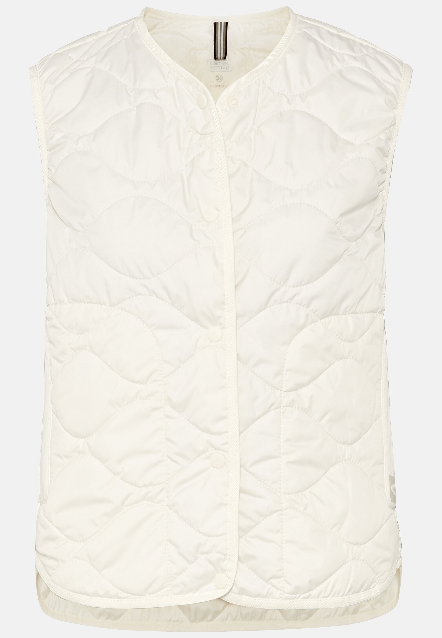 Women Vest with snap buttons Bone White frontal front