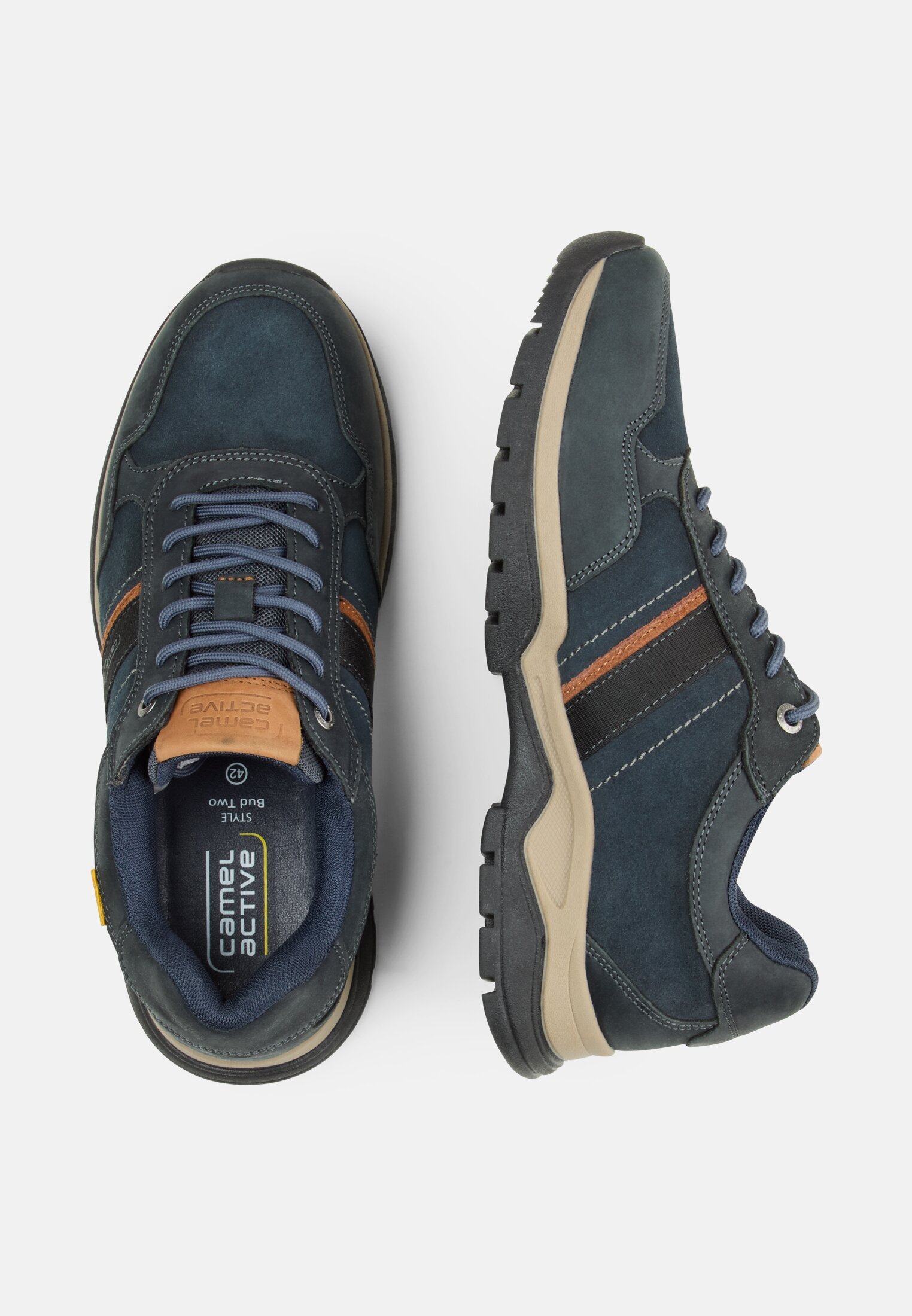 Men Sneakers with contrast details Dark Blue frontal top