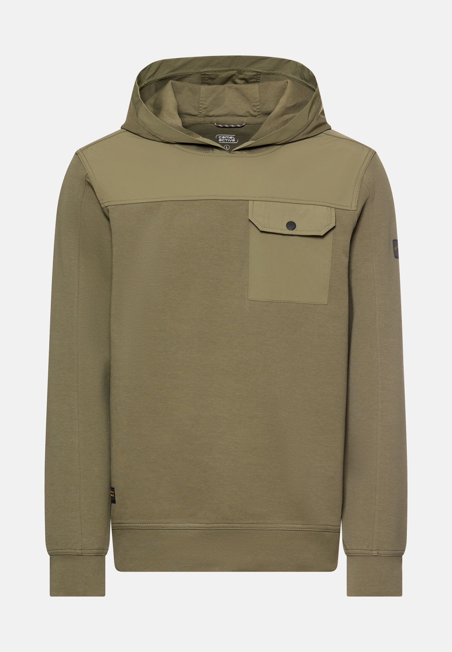 Men fleXXXactive® hoodie sweatshirt Olive Green frontal front