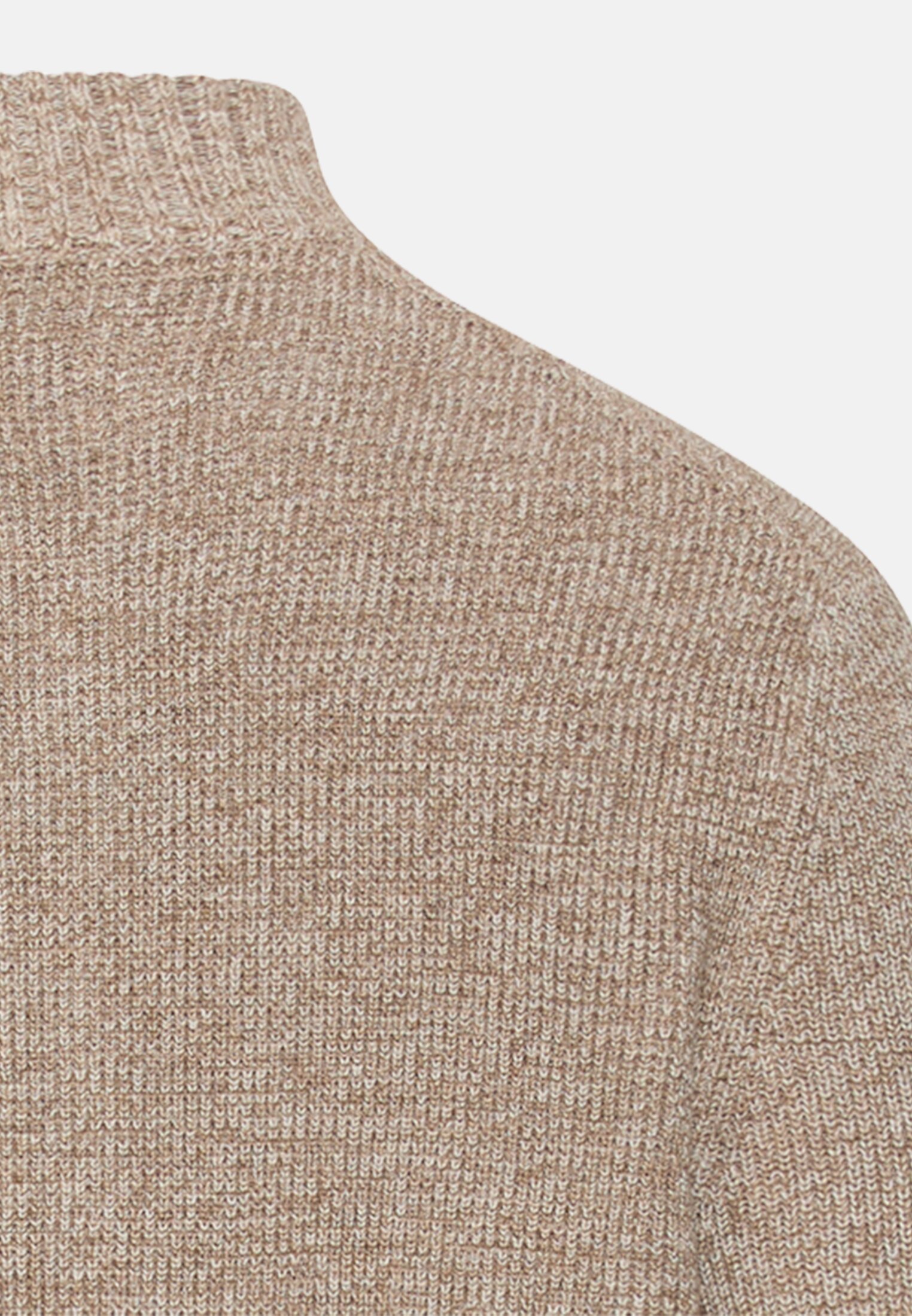 Herren Kerniger Strick-Pullover aus Baumwollgemisch Beige hinten nah