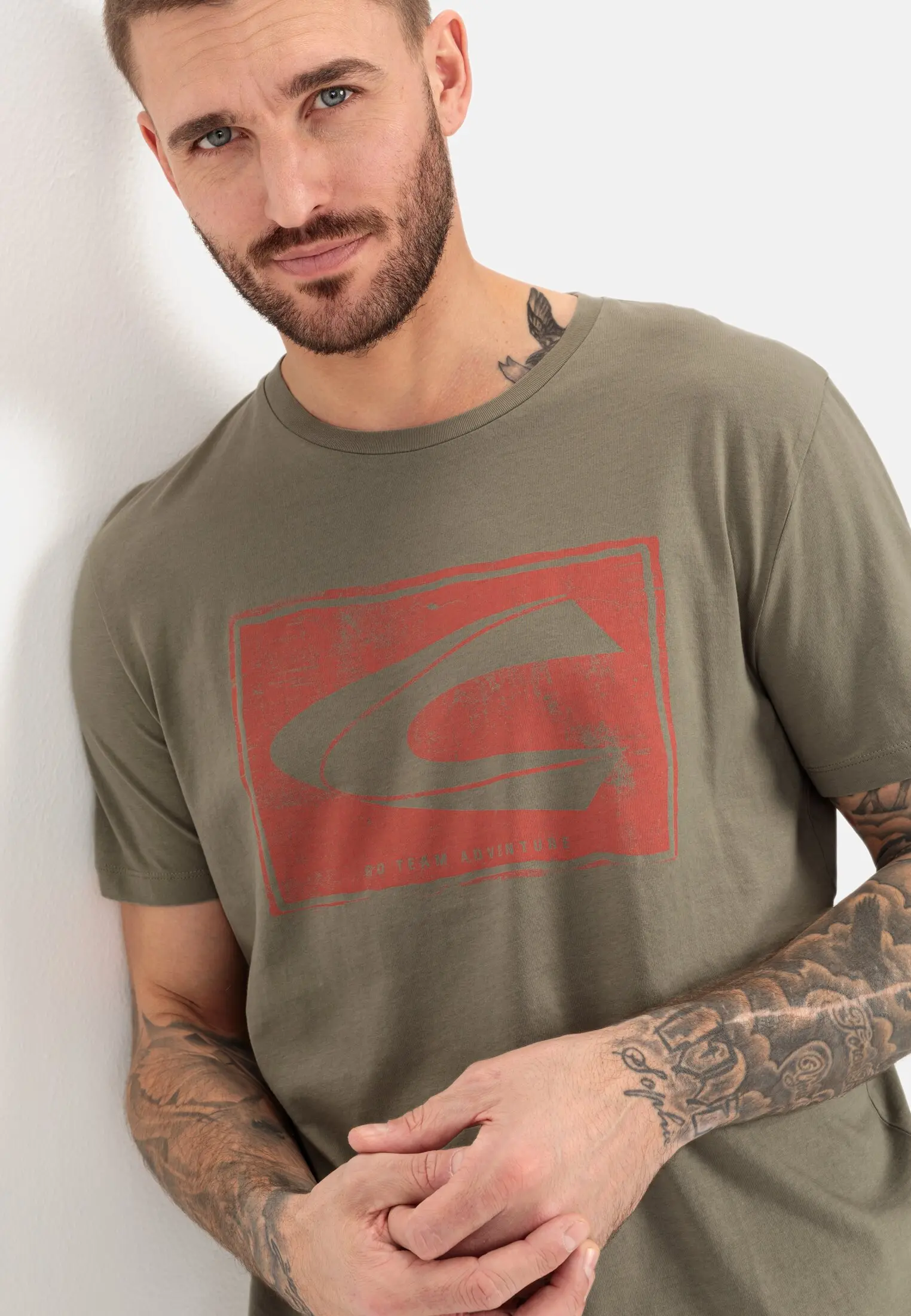 Jersey T-Shirt für Herren in Khaki | S | camel active