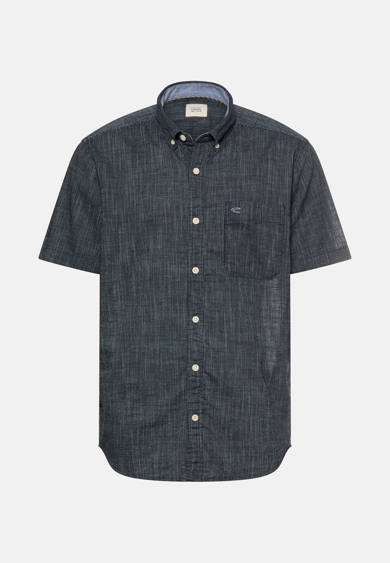 Men Short-sleeve shirt with contrast details Dark Blue frontal front