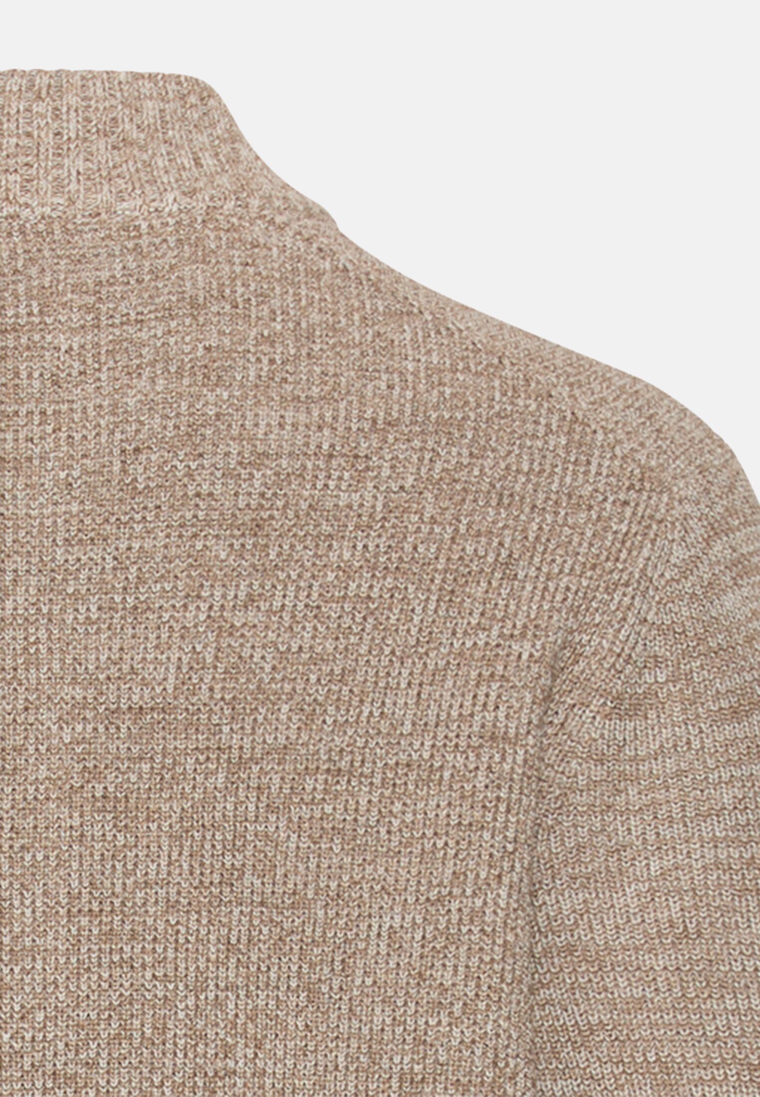 Men Knitted troyer in marled look Beige close back