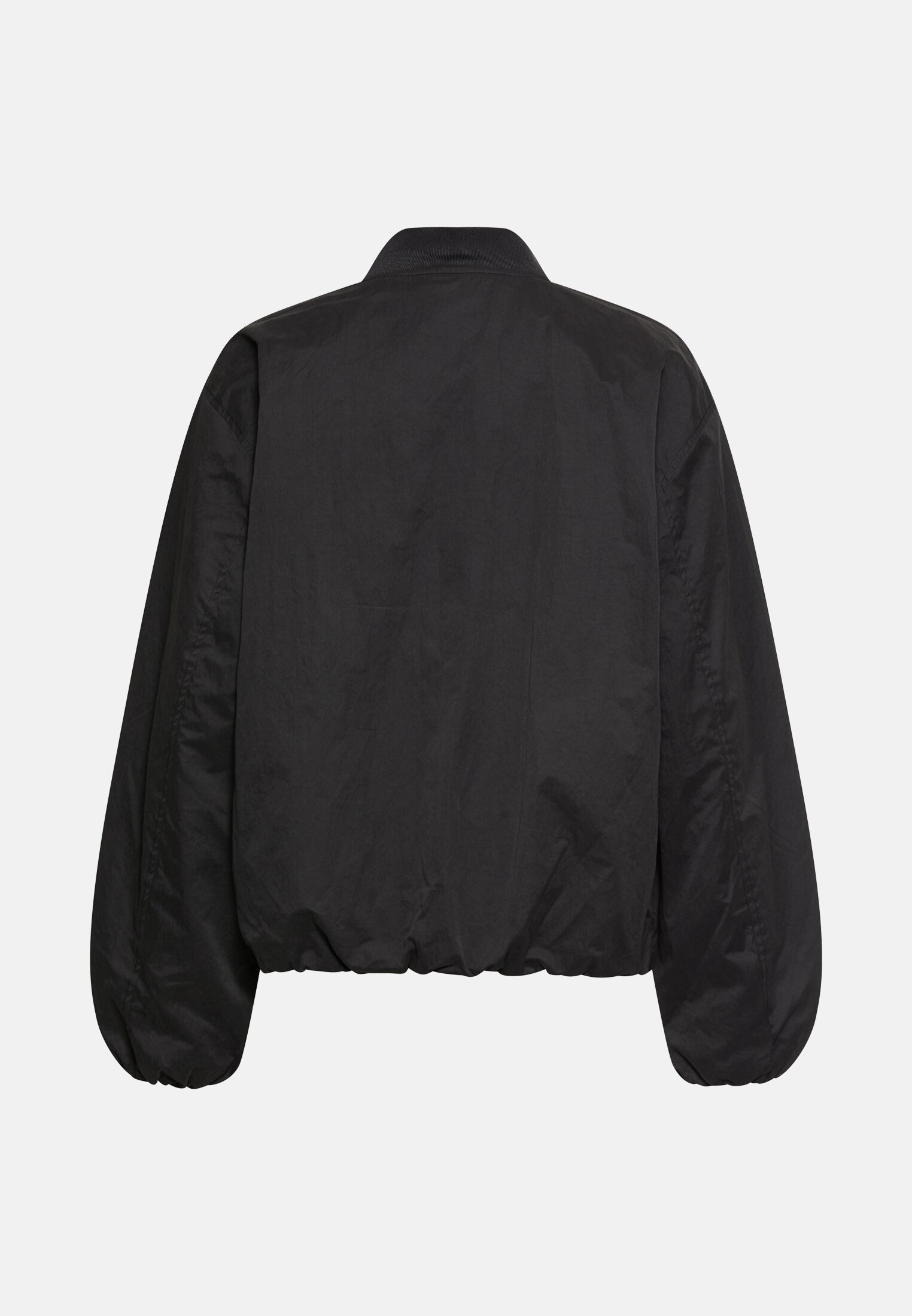 Women Padded bomber jacket in oversized fit Black frontal back