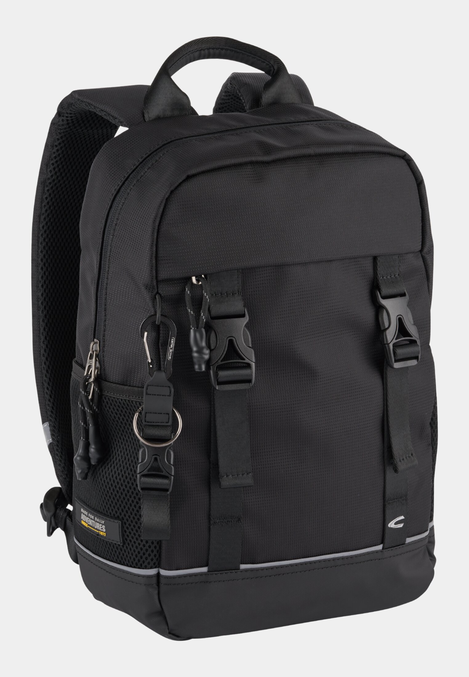 Men CONNECT backpack with versatile attachment options Black frontal front