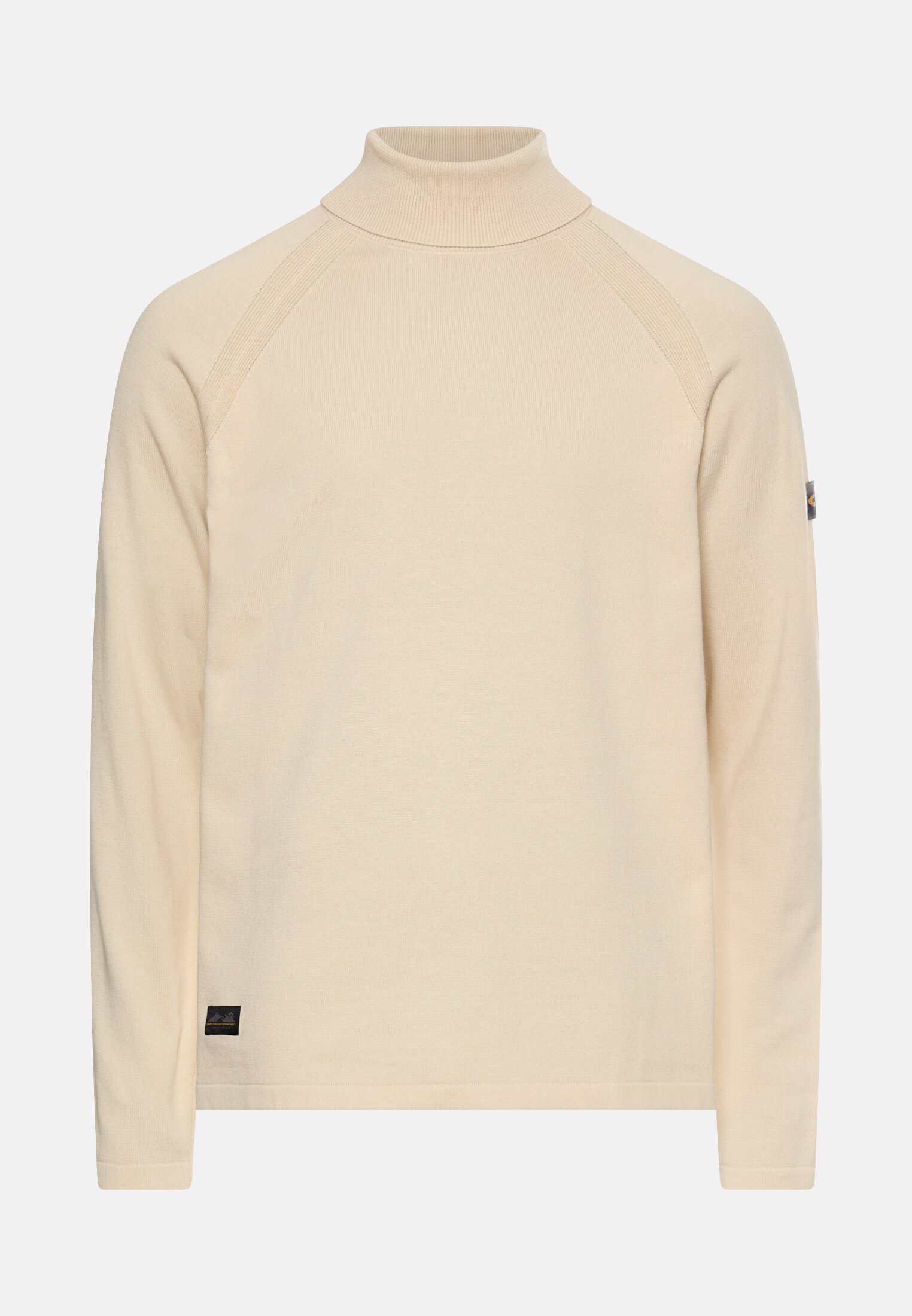 Herren Rollkragenpullover aus reiner Baumwolle Hafer frontal vorn