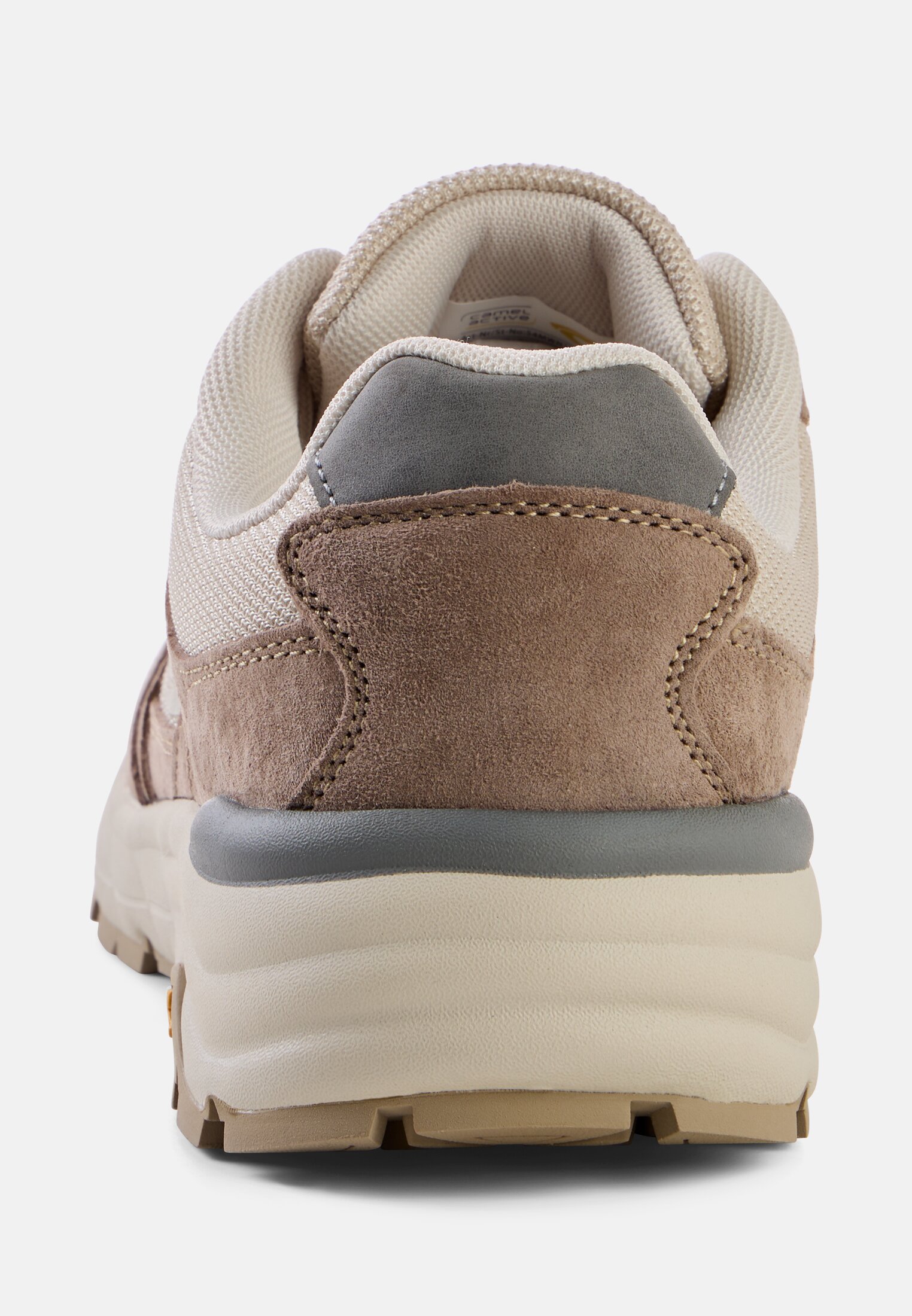 Damen Sneaker aus Nubukleder Mix Cognac vorne nah