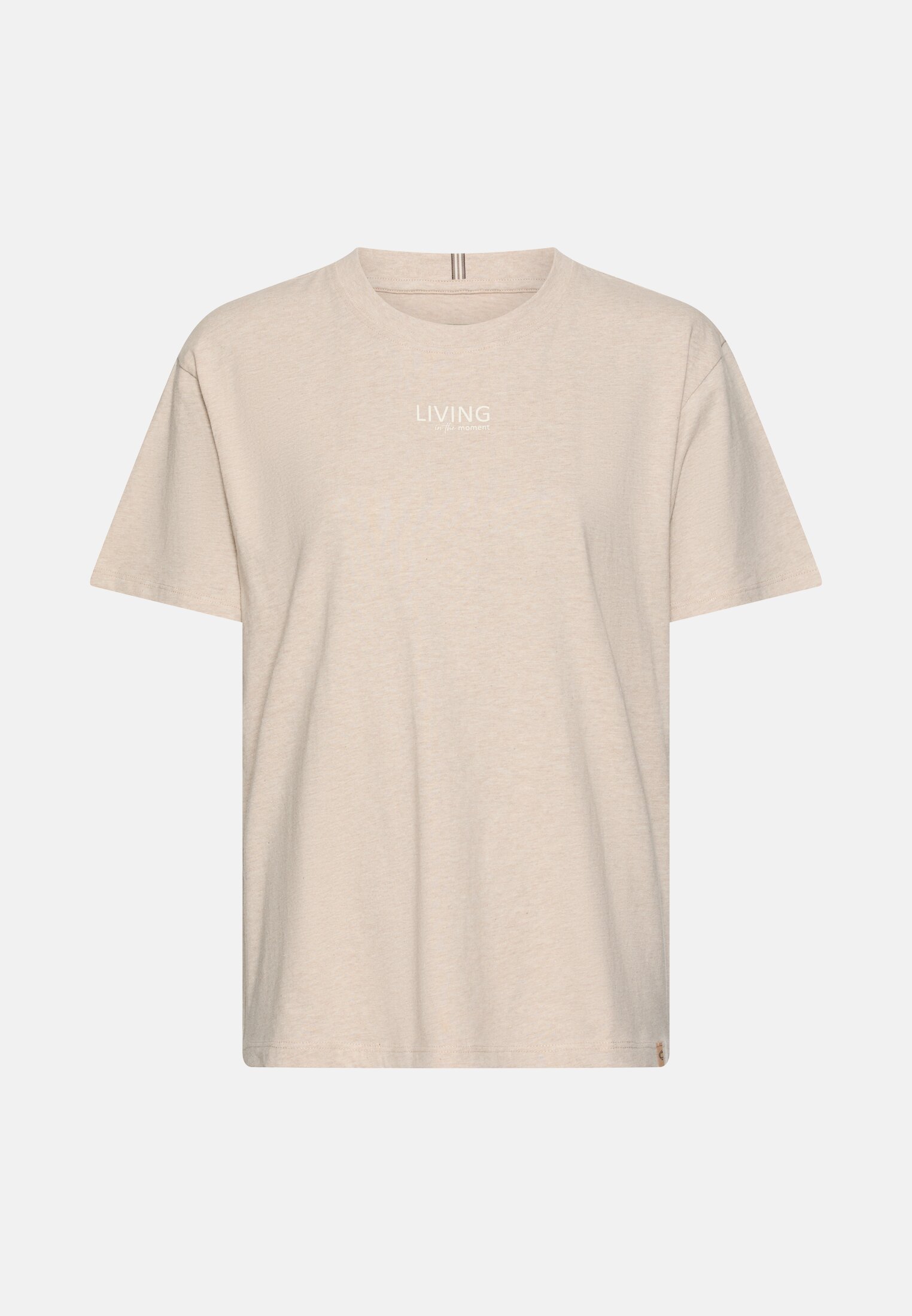 Women Printed T-shirt made of 100% cotton Beige frontal front