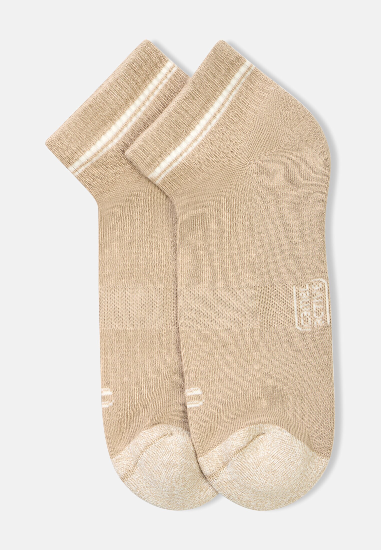 Heren Sneakersokken van een katoenmix Beige frontaal voor