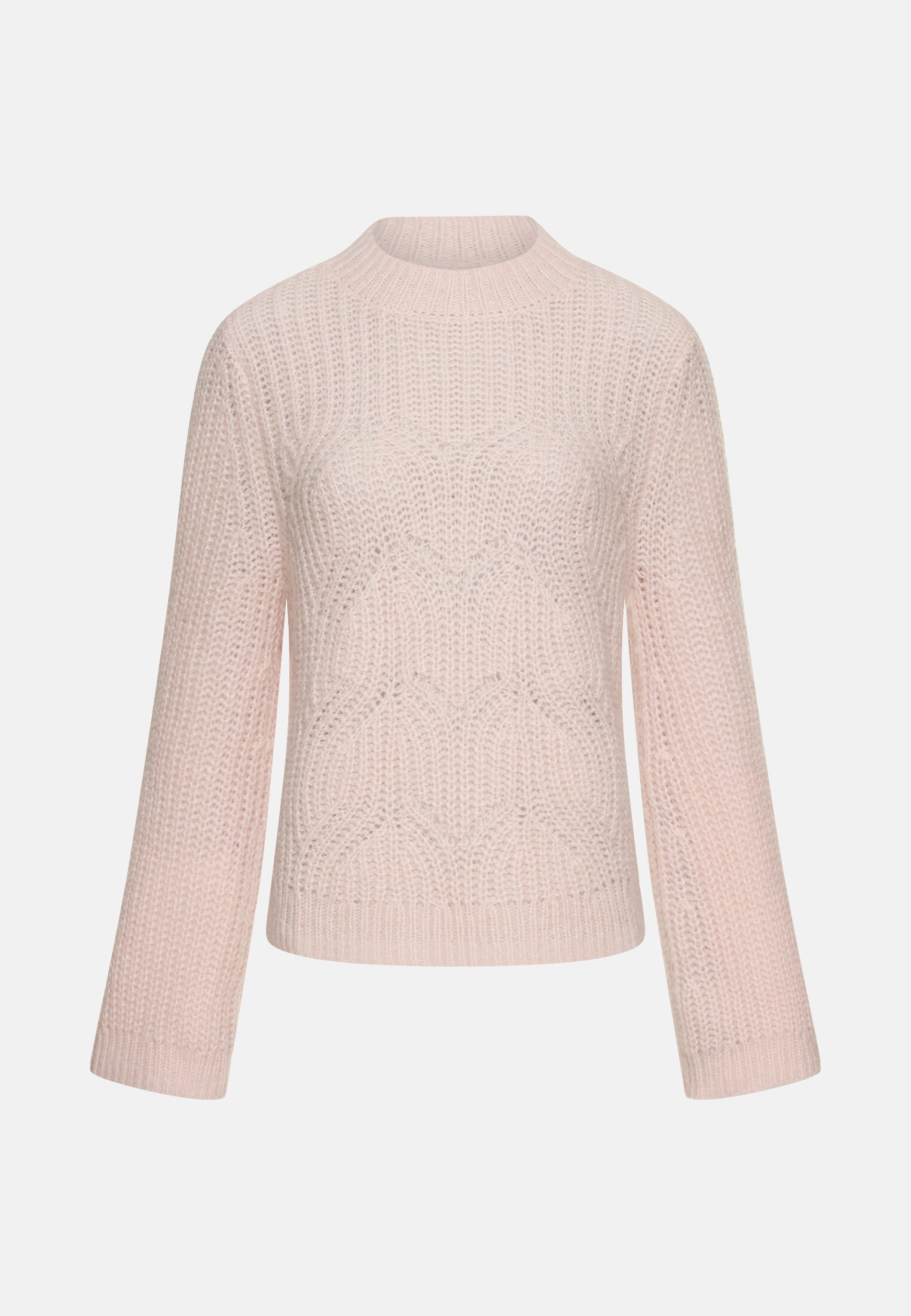Damen Pullover mit strukturiertem Strickmuster Lilarosa frontal vorn