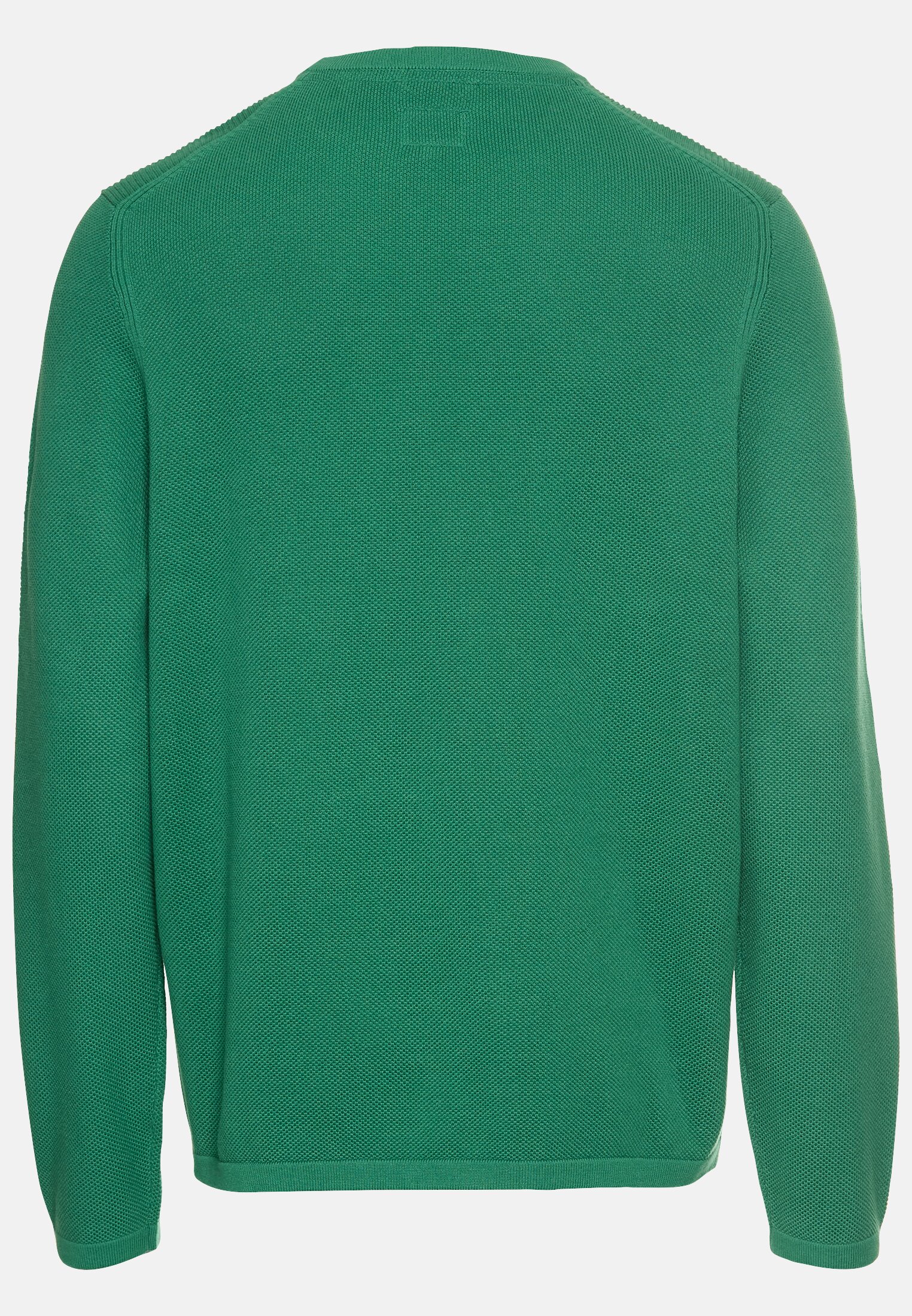 Herren Pullover aus reiner Baumwolle Tannengrün frontal hinten
