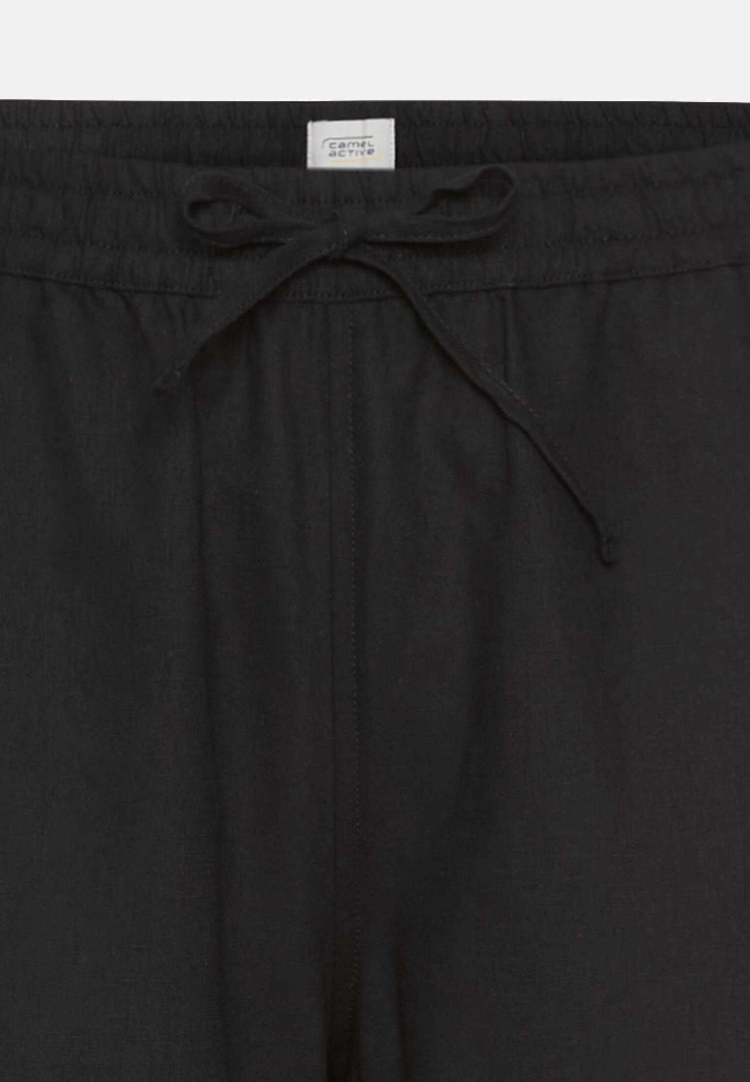 Women Relaxed fit trousers made from a linen blend Black front close