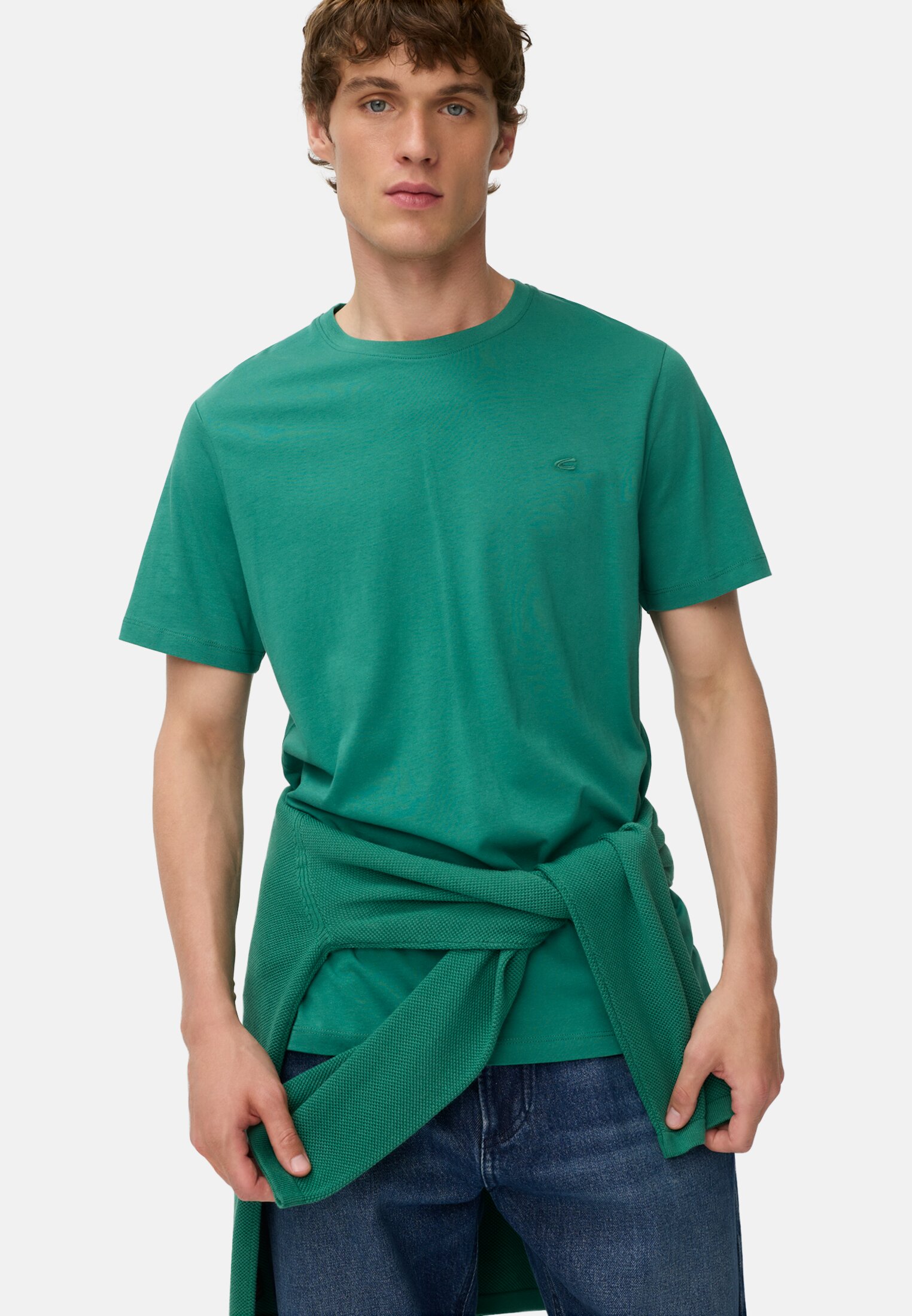 Heren T-shirt van puur katoen Dennengroen gedragen emotional 