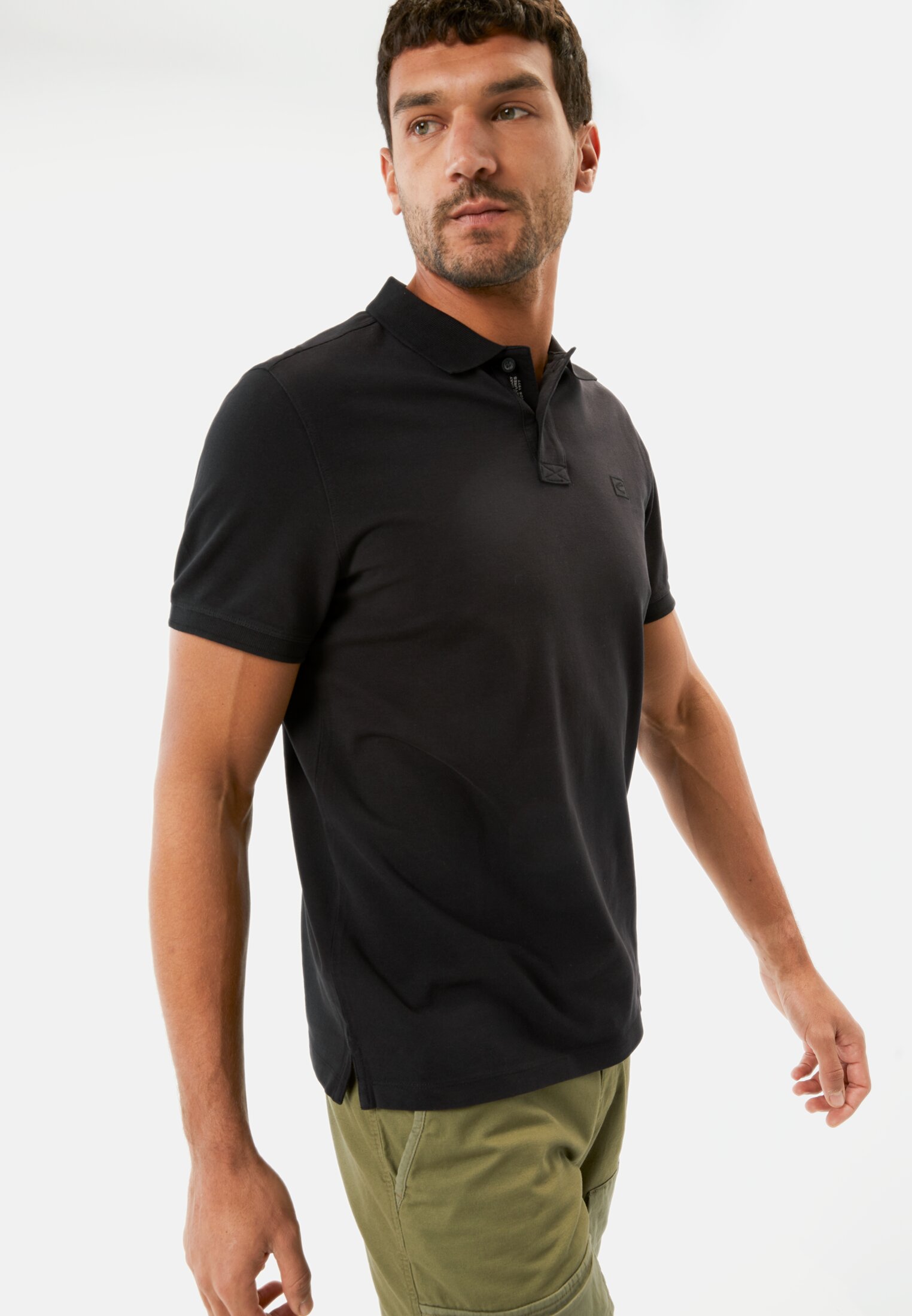 Men Half sleeve polo shirt made of pure cotton Asphalt
