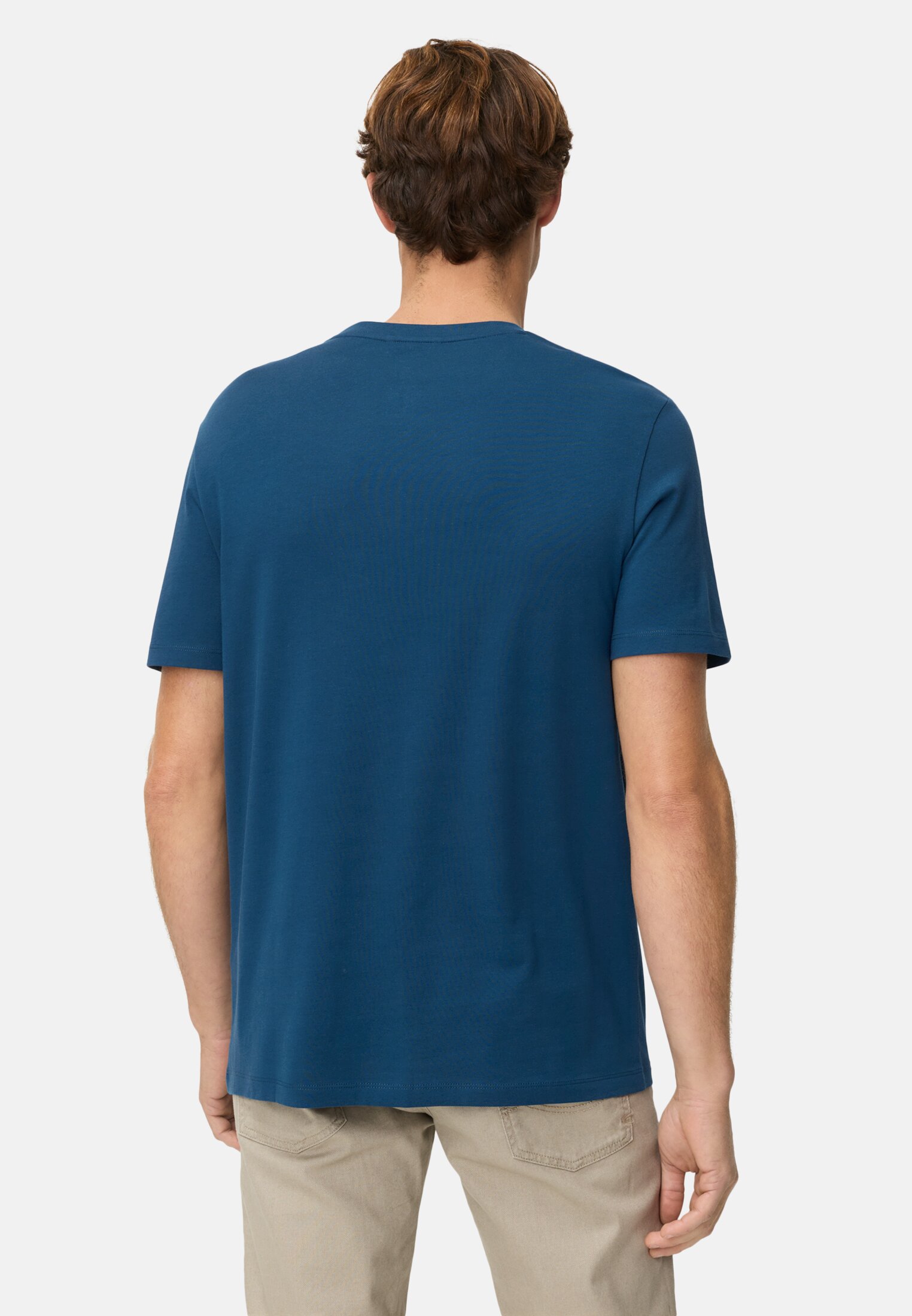 Men fleXXXactive® T-shirt with crew neck Lyons Blue worn back