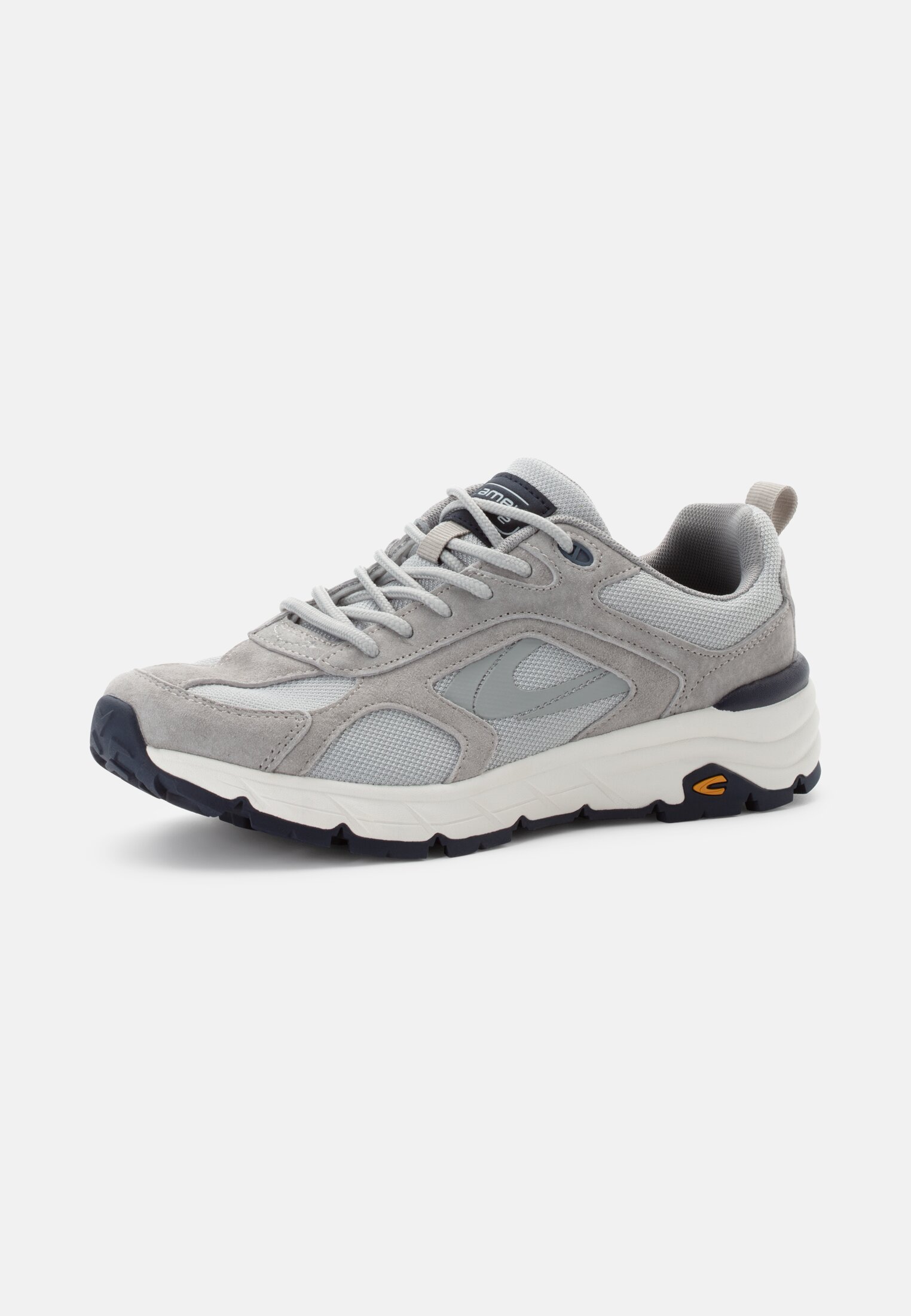 Damen Sneaker aus Nubukleder Grau frontal hinten