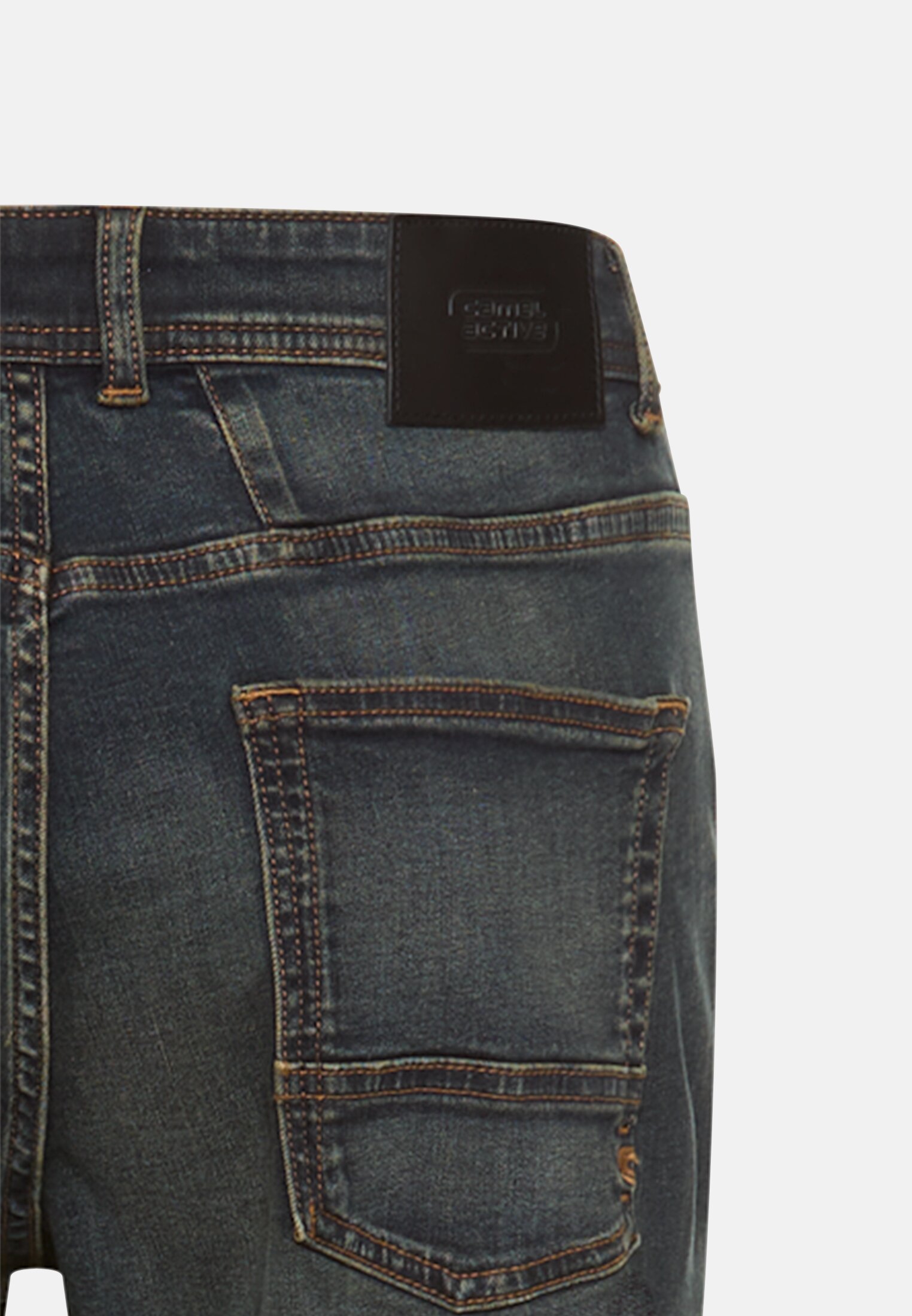 Heren fleXXXactive® Jeans Relaxed Fit Sepia bruin achter dichtbij