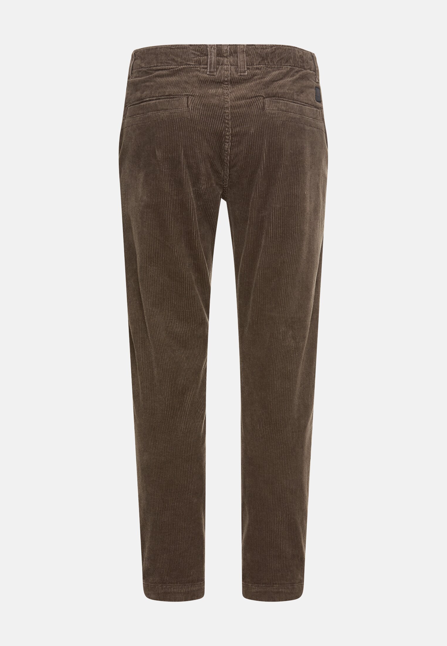 Herren Regular Fit Chino Hose aus Cord Dunkelbraun frontal hinten