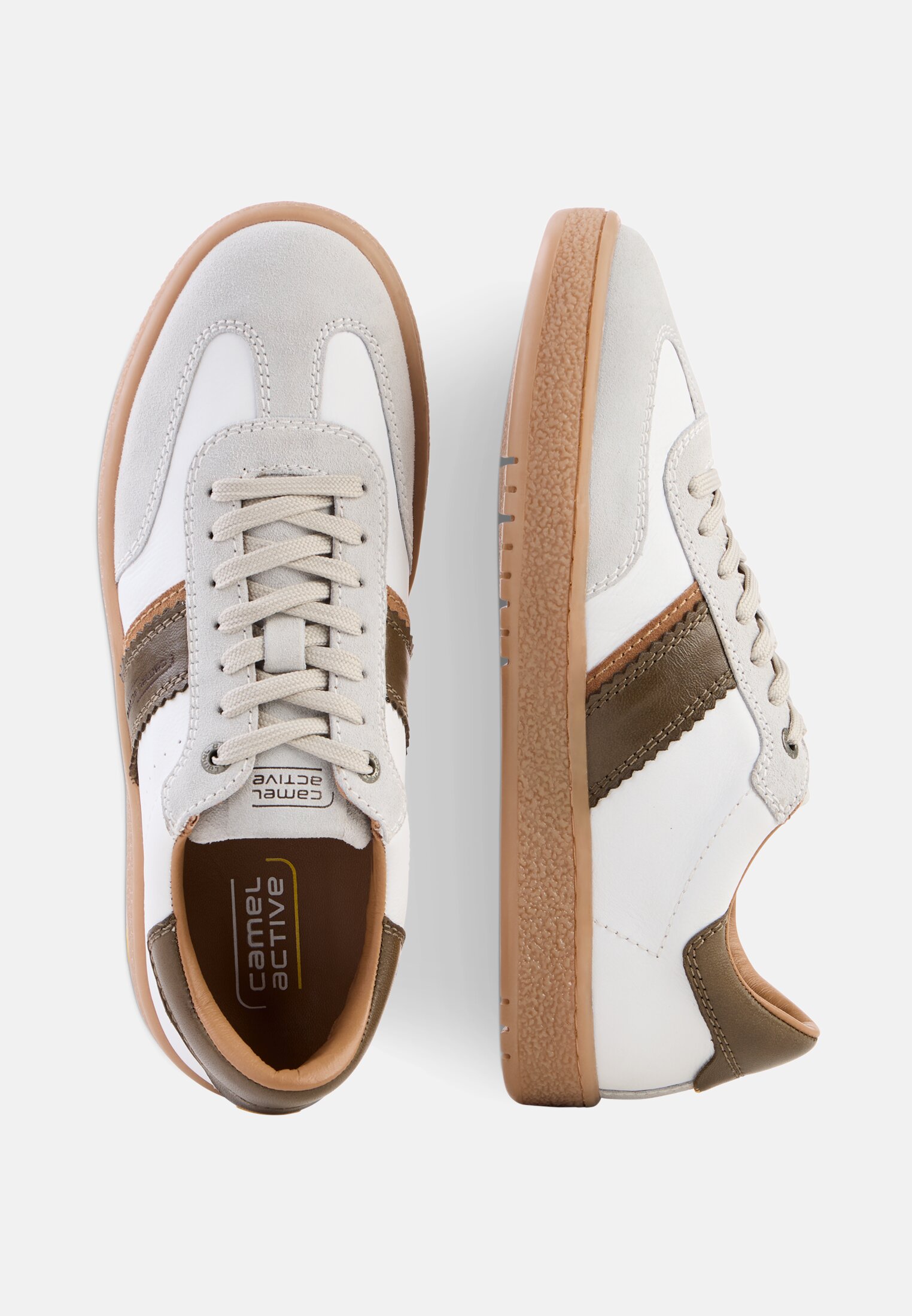 Heren Sneakers met kleurrijke designelementen Wit frontaal van boven