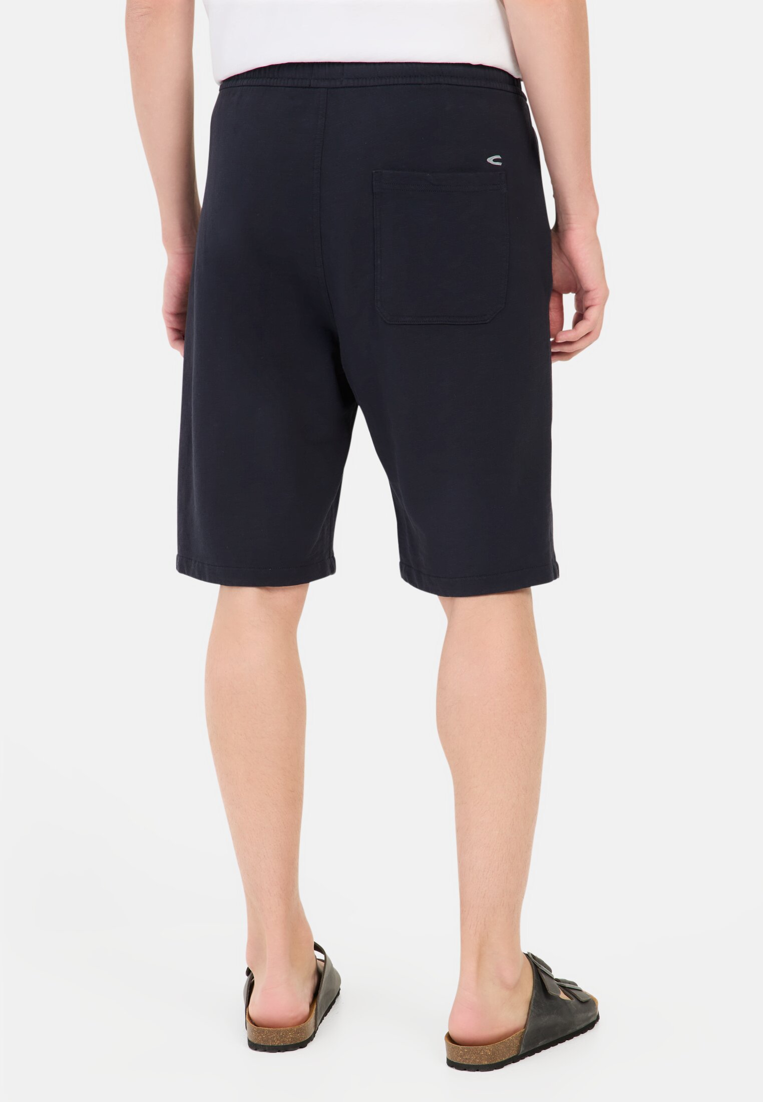 Herren Bermuda Shorts mit elastischem Bund Dunkelblau getragen hinten