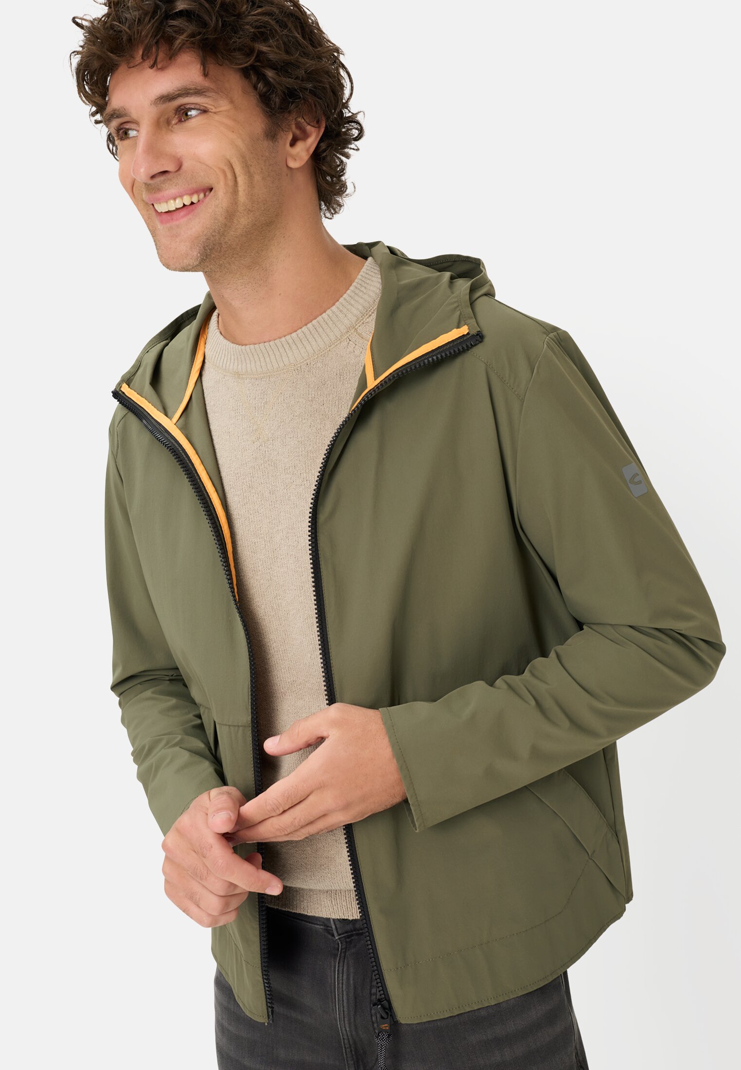 Men Hooded sweatshirt Olive Green worn emotional