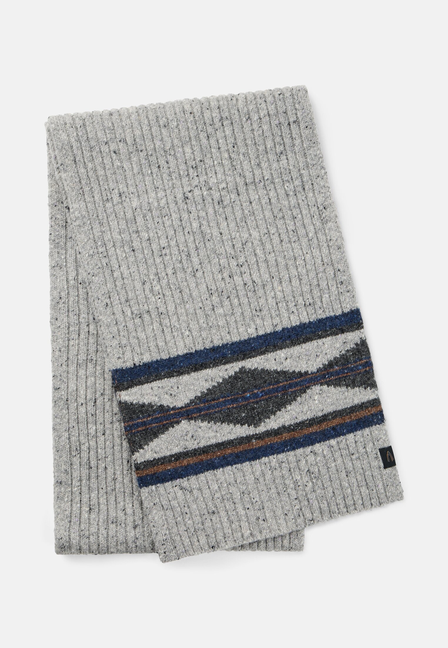 Herren Strickschal aus Wollgemisch Grau frontal vorn