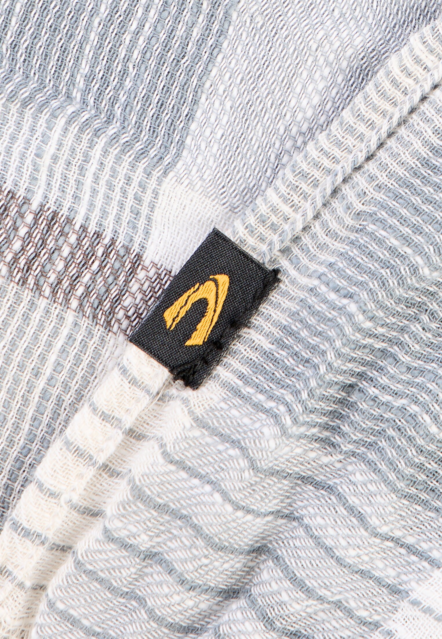 Herren Schal aus reiner Baumwolle Sonnengelb hinten nah