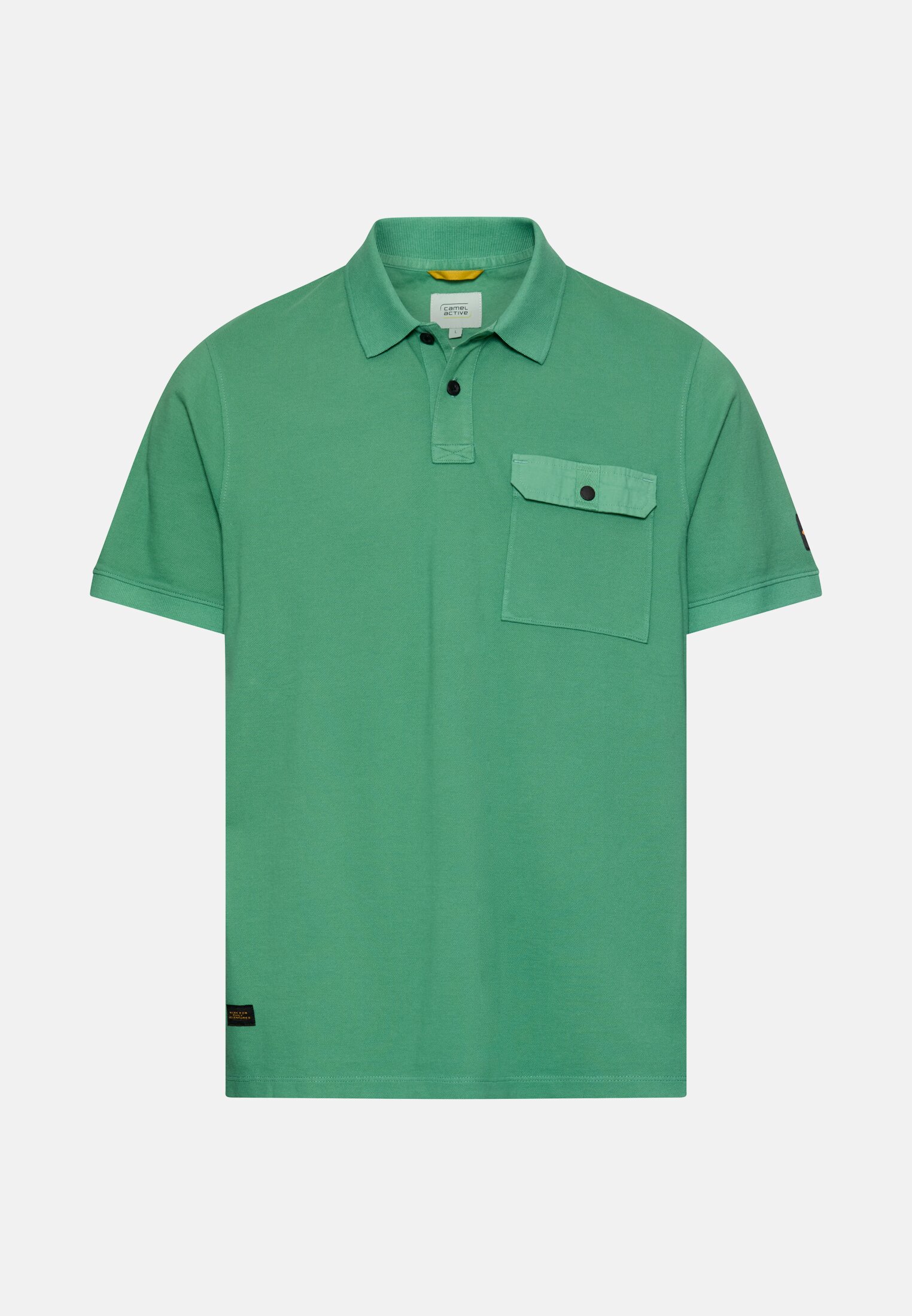 Men Polo shirt made of pure cotton Lagoon Green frontal front