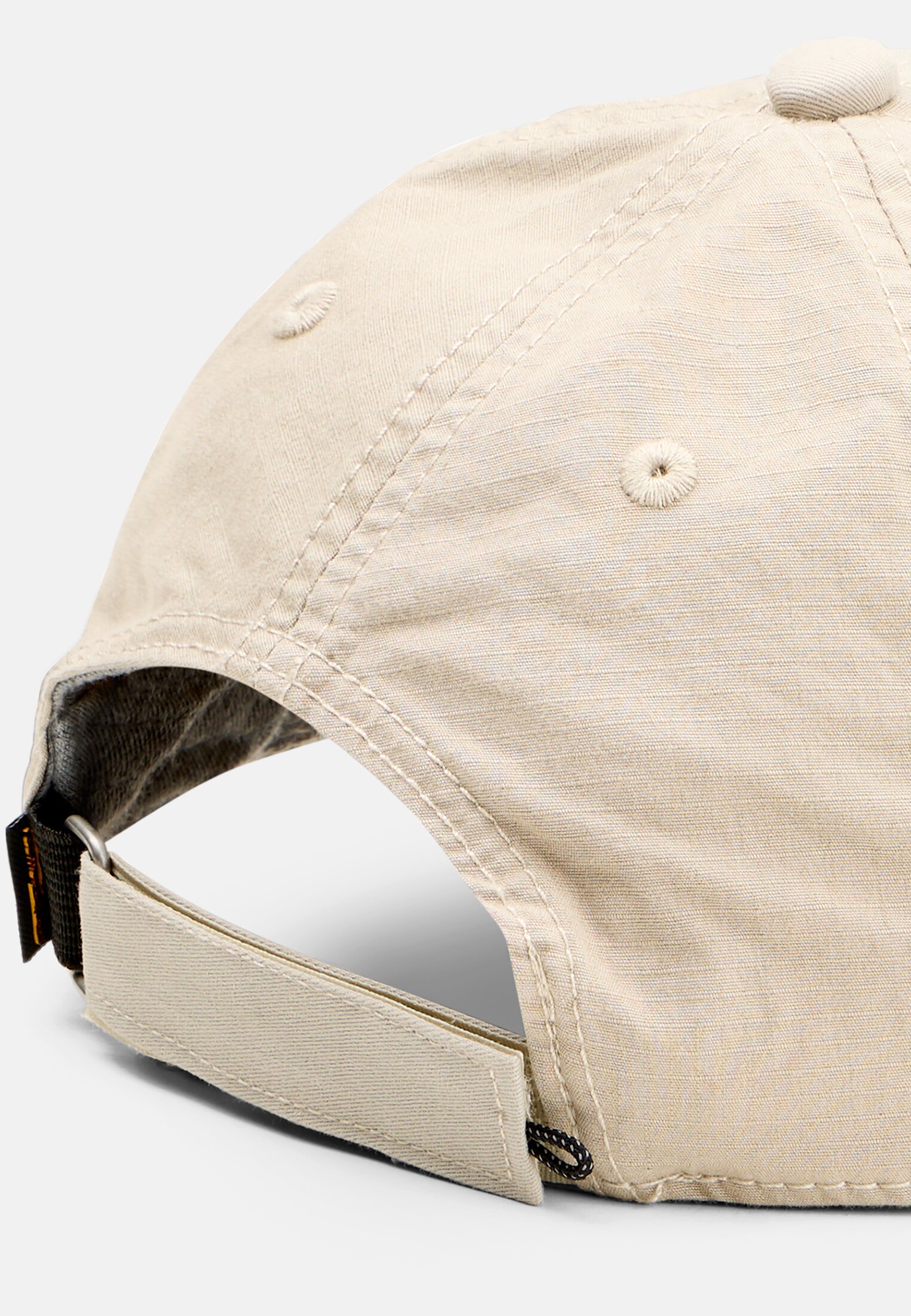 Herren Cap mit verstellbaren Details Beige hinten nah