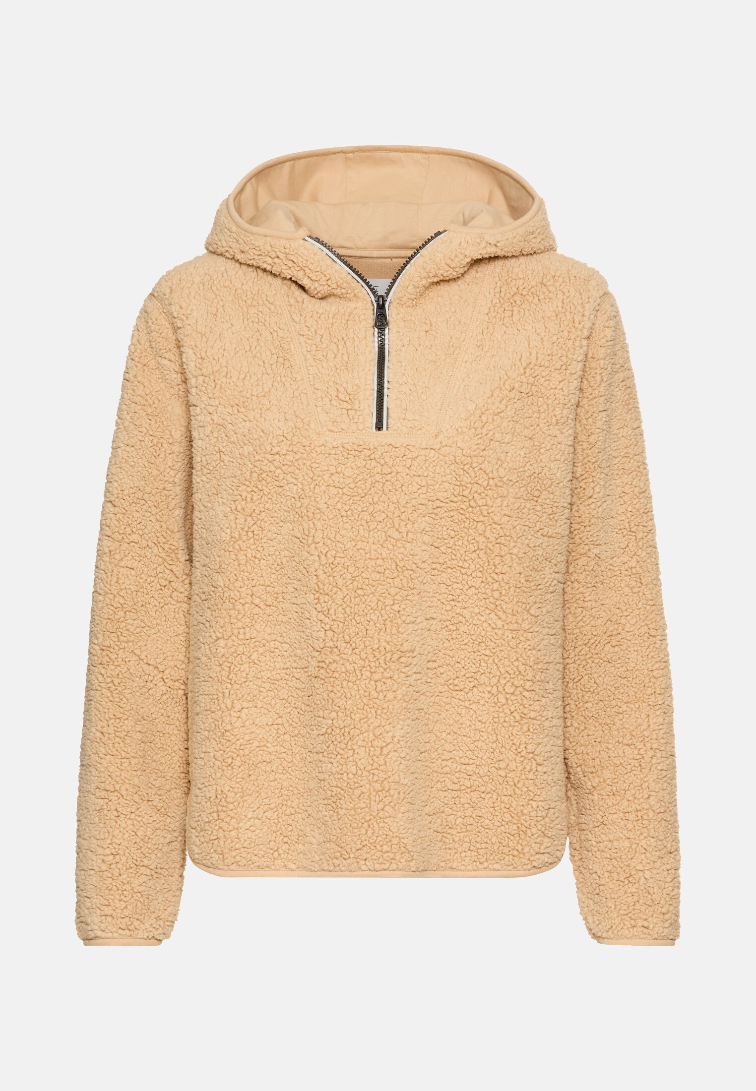 Damen Sweatshirt mit Kapuze Karamell frontal vorn