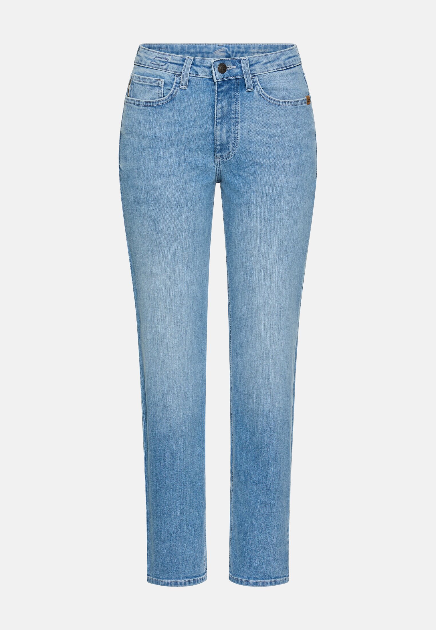 Damen 5 Pocket Straight Fit Jeans Hellblau frontal vorn