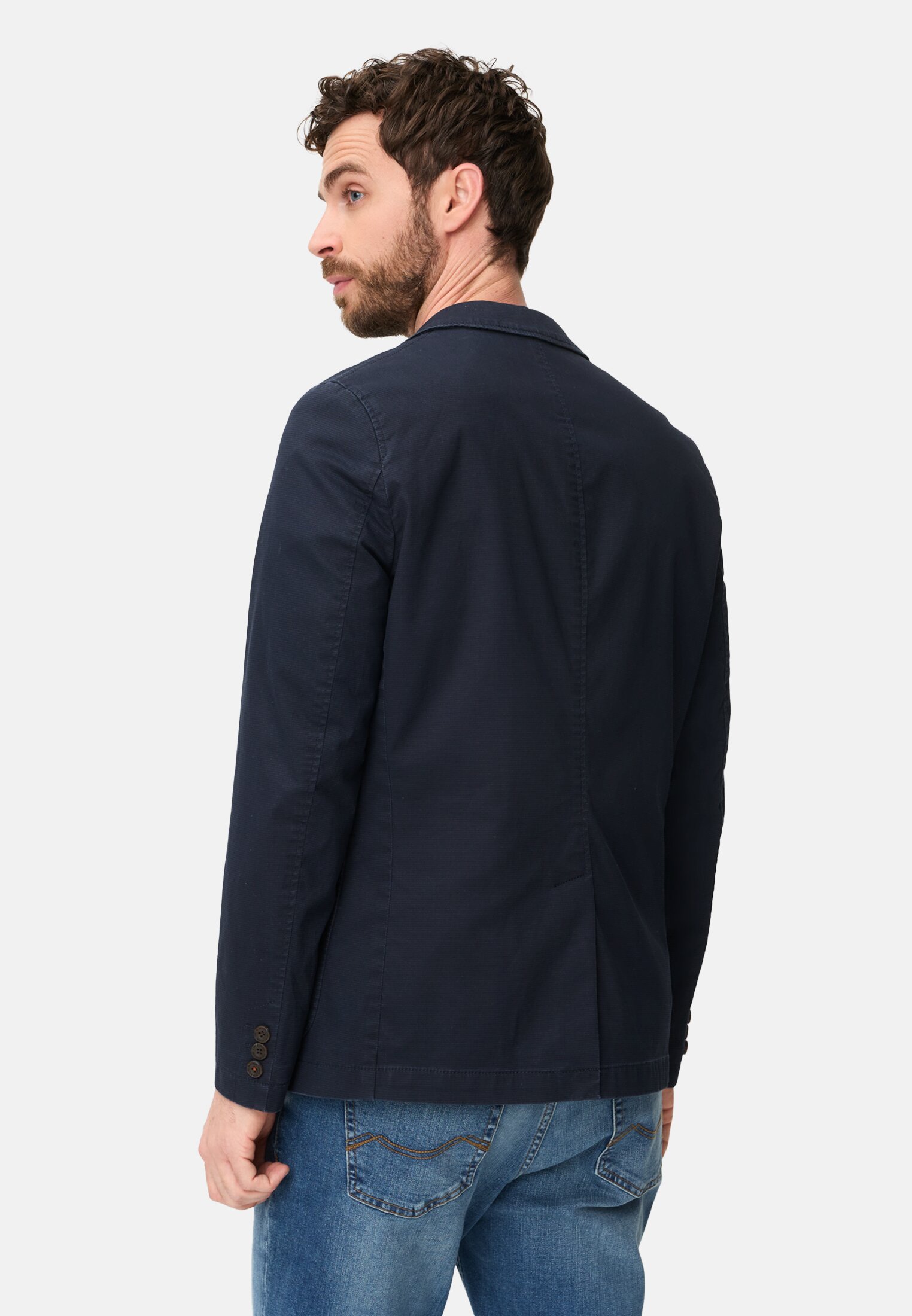 Heren Elastisch colbert met veiligheidszak Donkerblauw gedragen achter