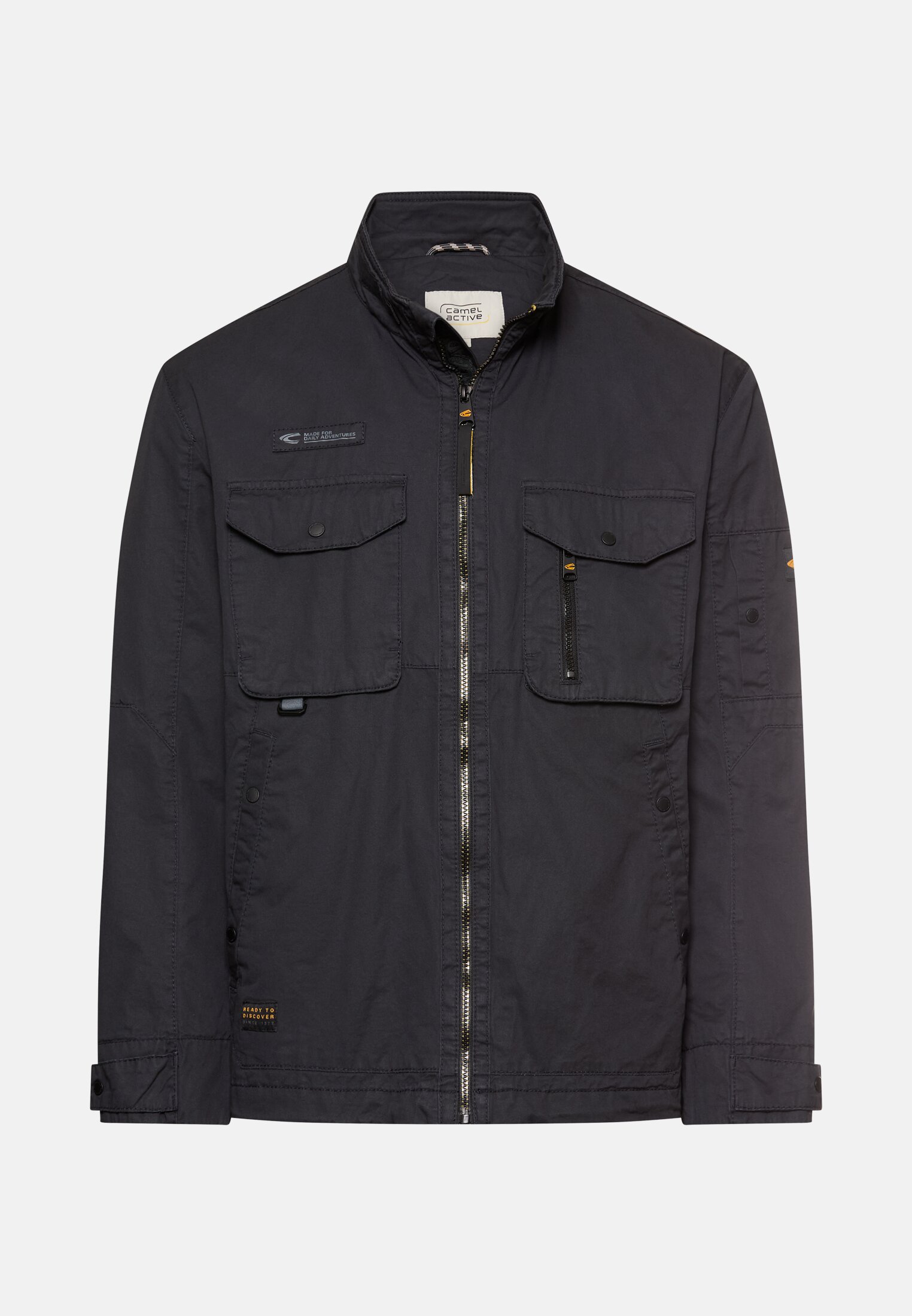 Heren Blouson met opstaande kraag Donkerblauw frontaal voor