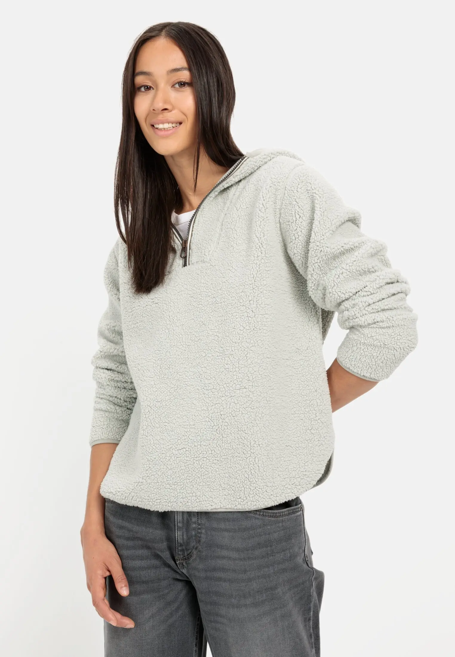 Teddy sweatshirt for Women in Green camel active