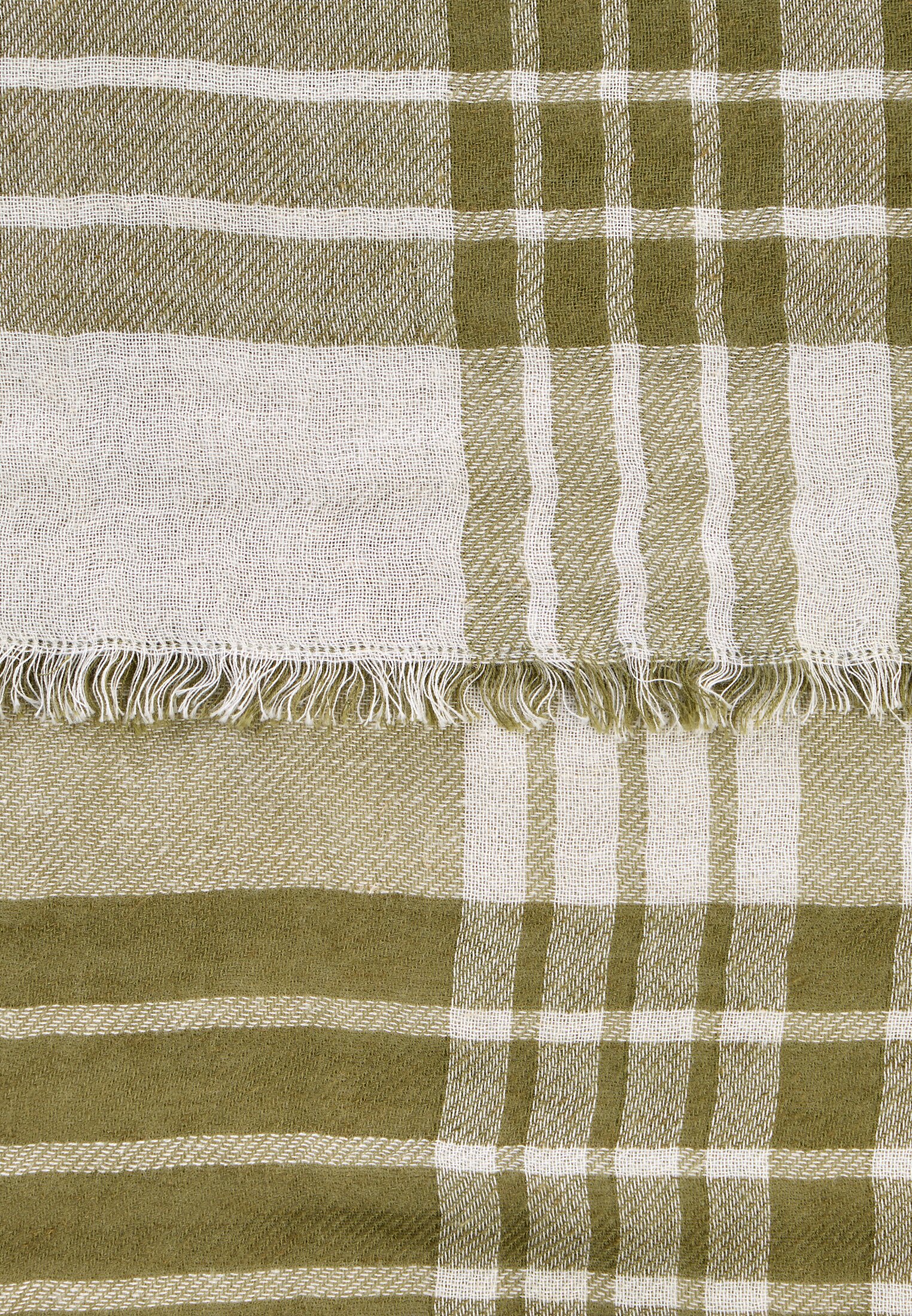 Damen Schal aus Baumwollmix Salbei vorne nah