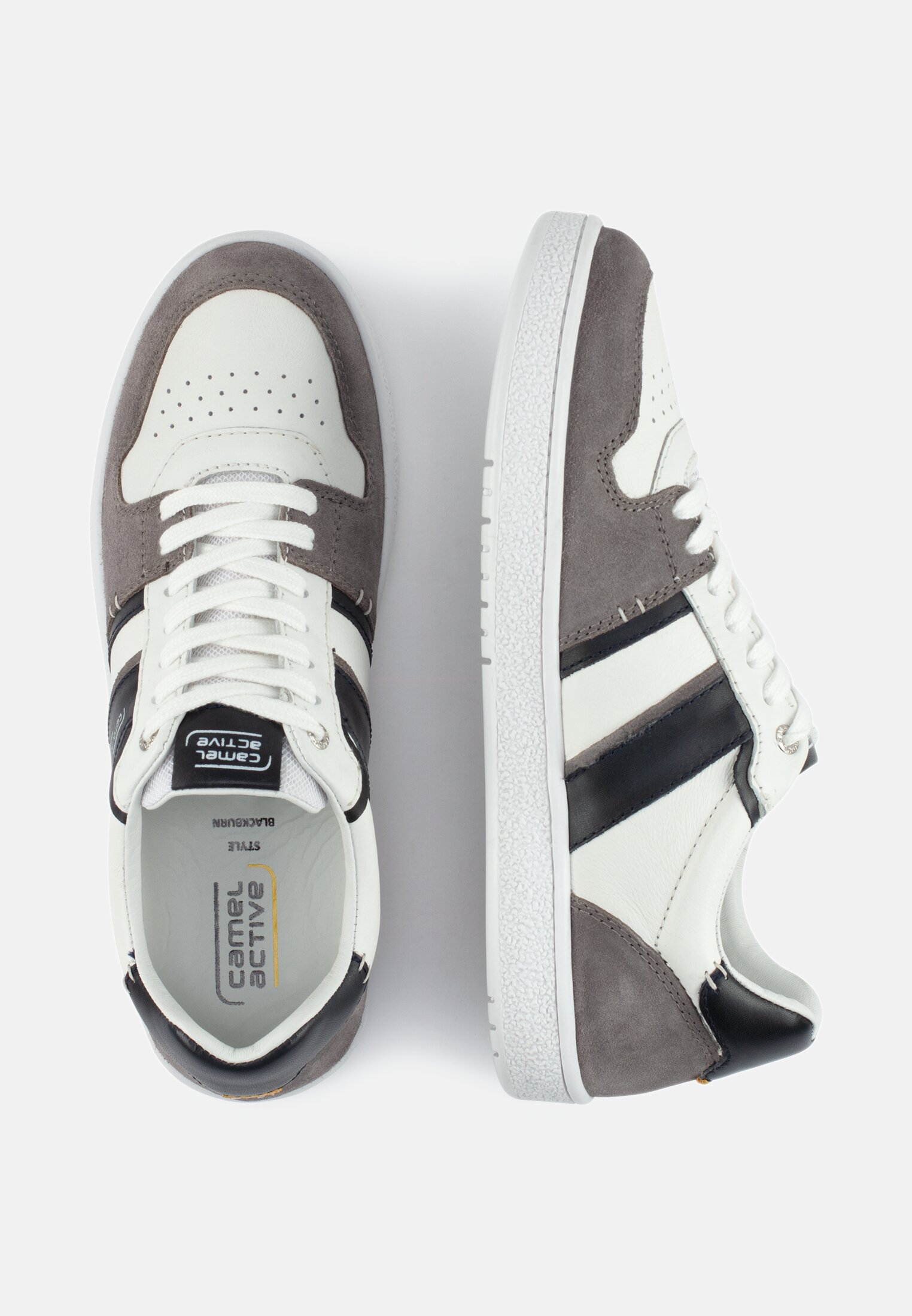 MI_55BNA11-0201-506_1G-00 Herren Sneaker aus Glatt- und Veloursleder Blau frontal oben