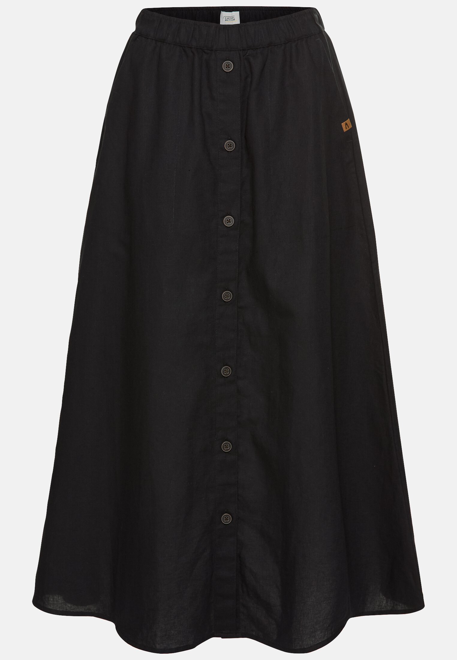 Women A-line skirt with elastic waistband Black frontal front