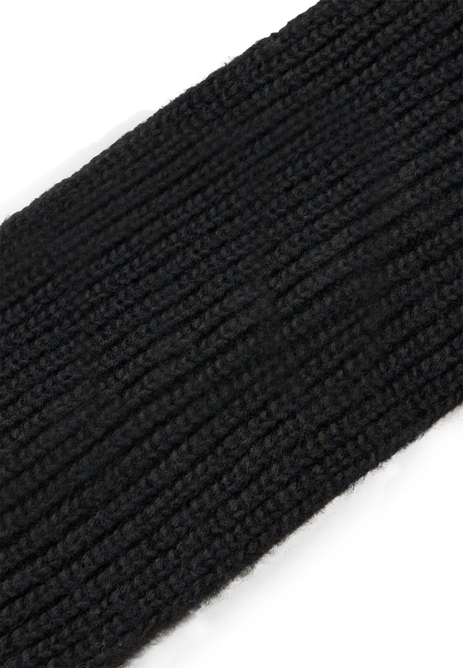 Vrouwen Rekbare hoofdband van wolmix Zwart front dichtbij