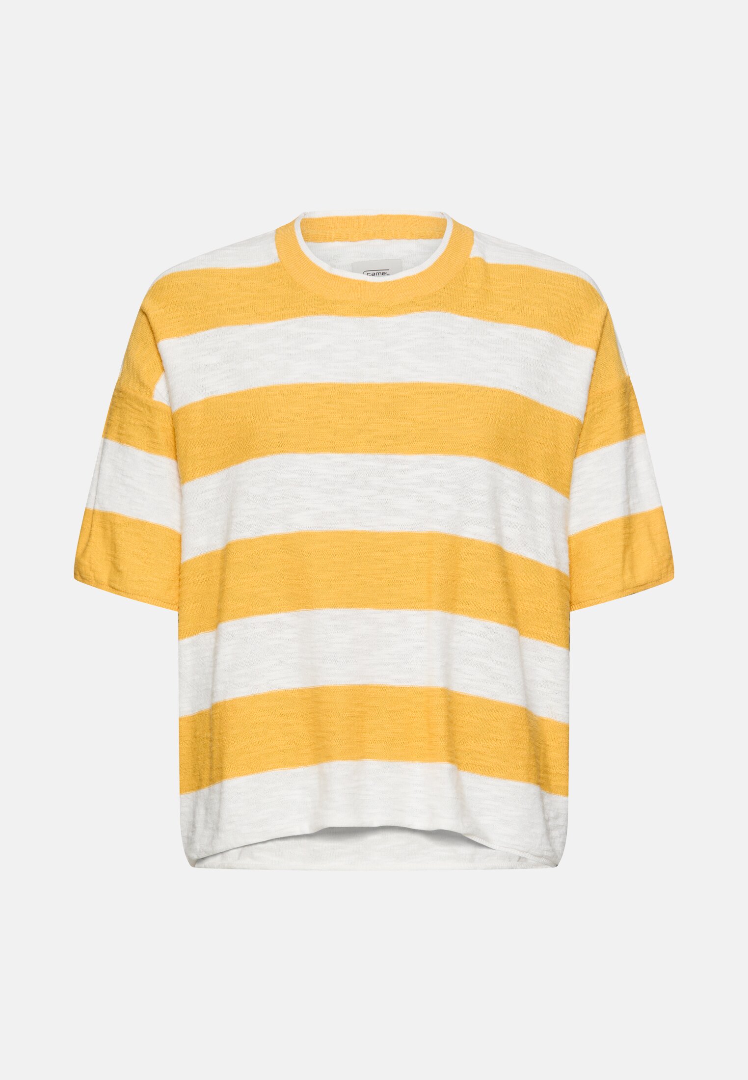 Women 1/2-sleeve shirt made of pure cotton Yellow frontal front