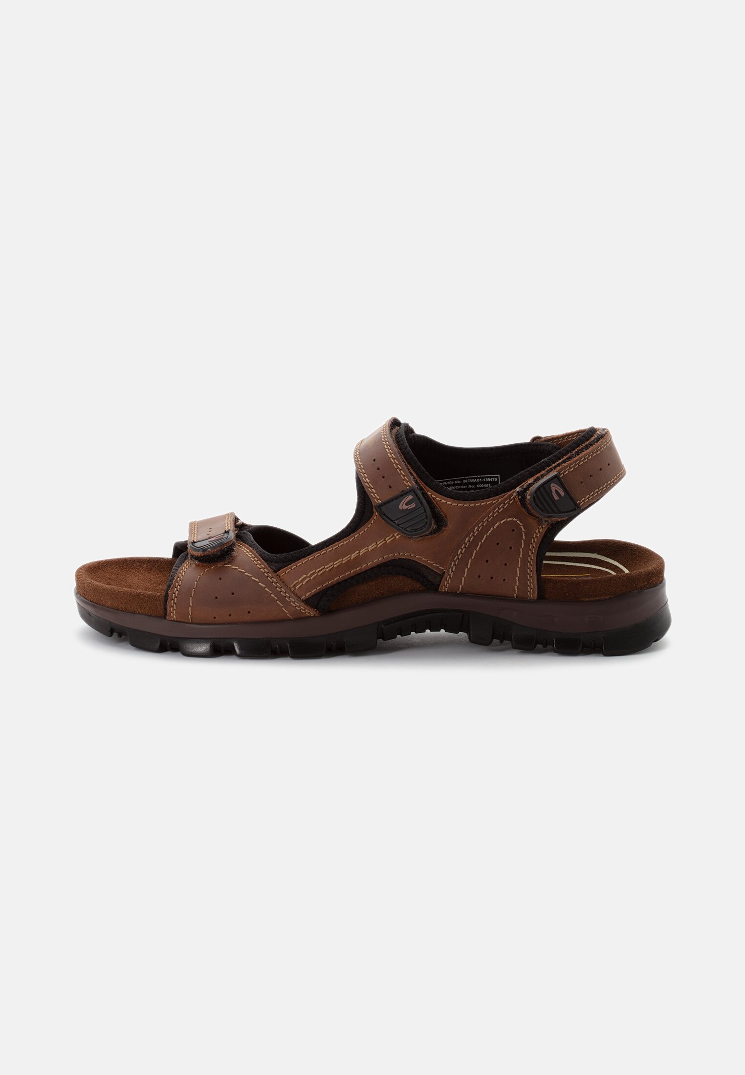Heren Sandalen van geperforeerd leer Licht bruin frontaal voor