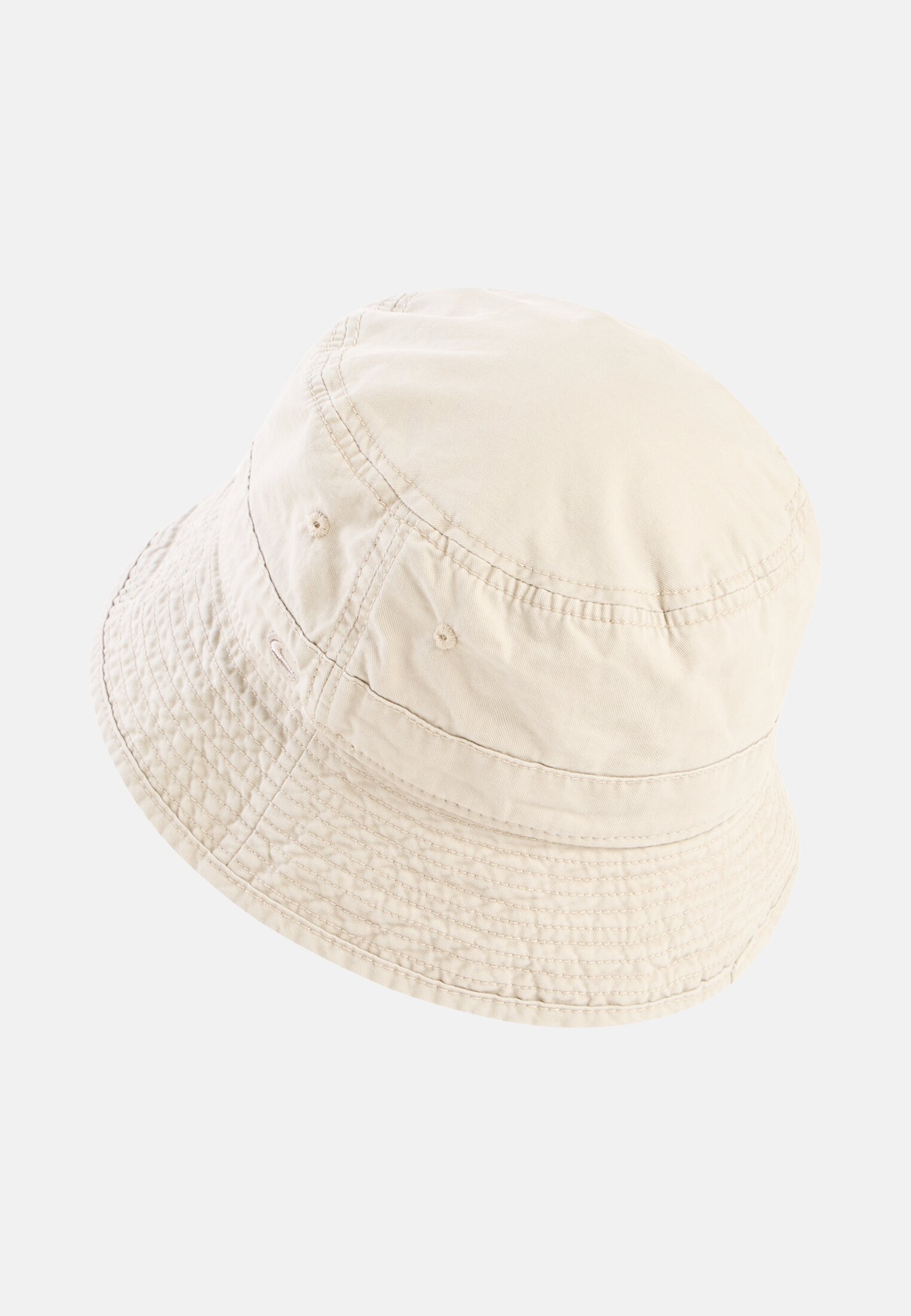 Men Bucket hat made of pure cotton Beige frontal back