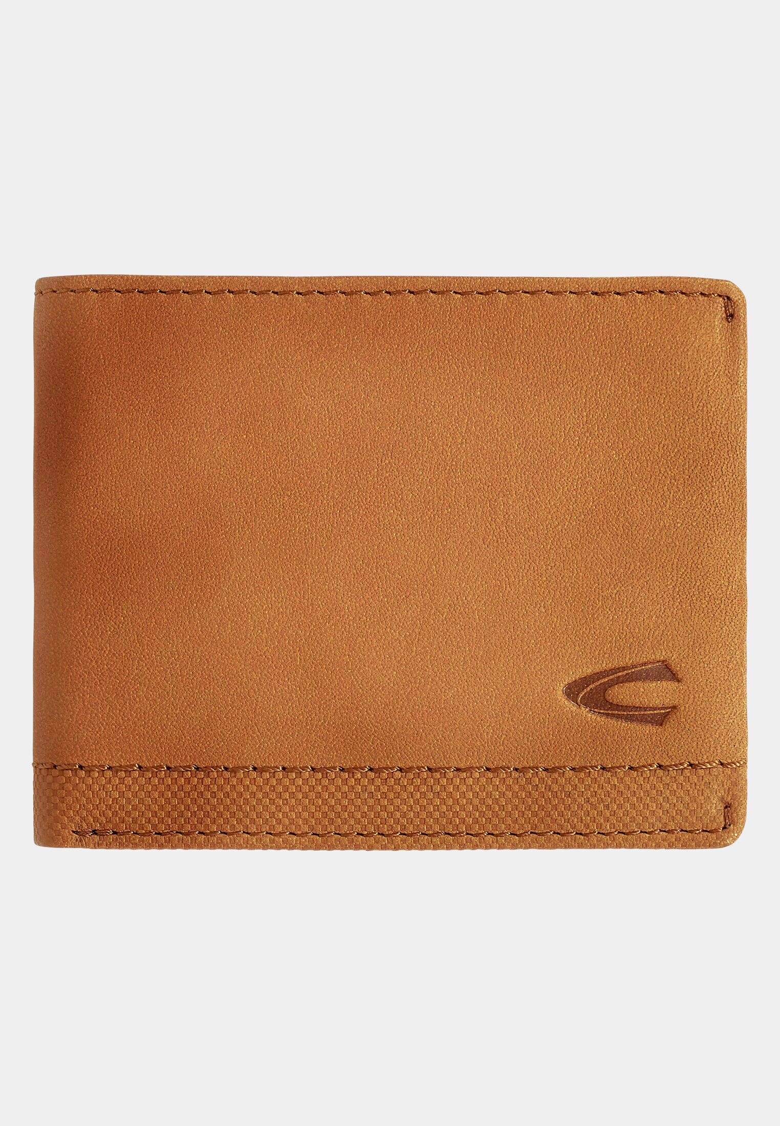 Men Wallet made of leather with RFID safe Cognac frontal front